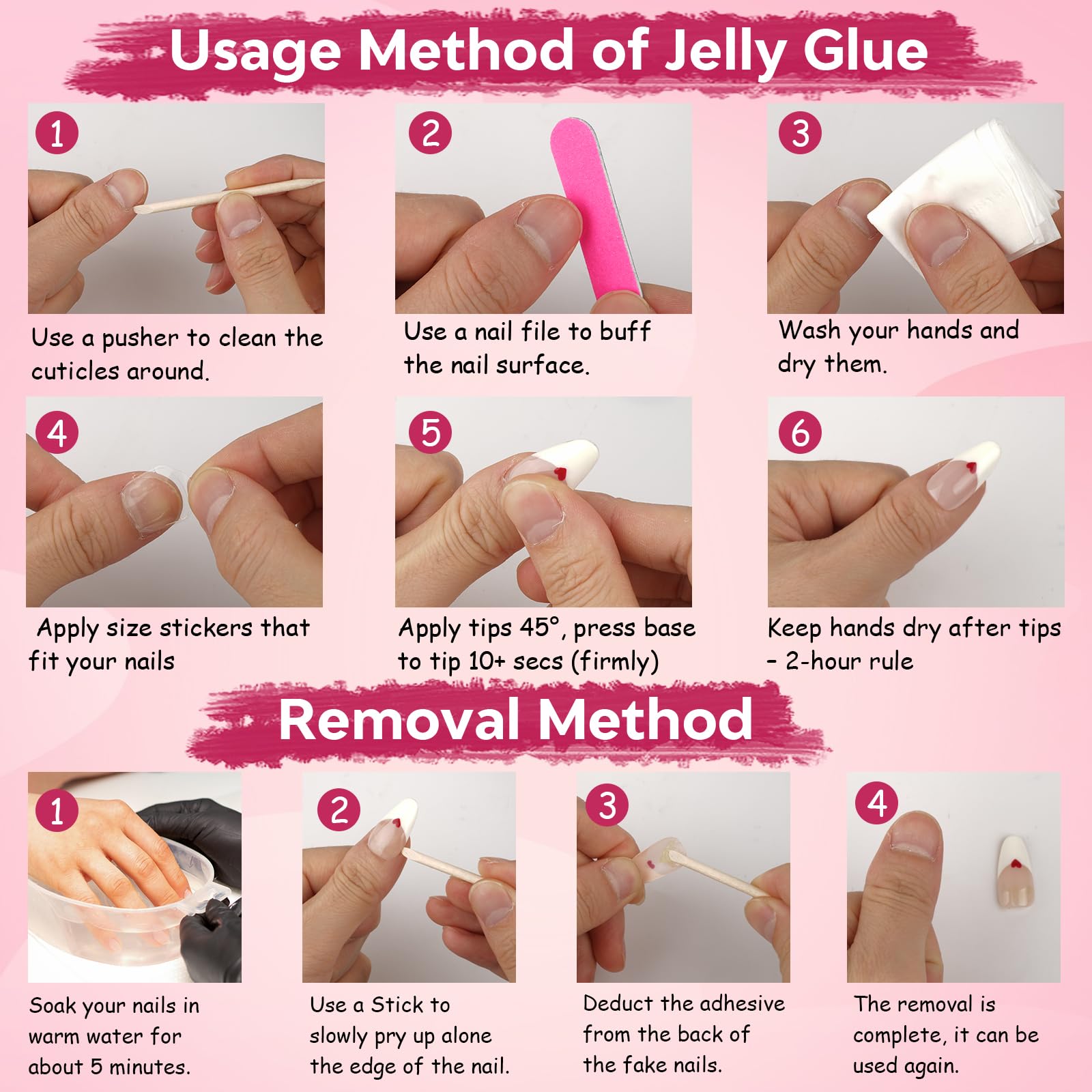 Tesytto Handmade Press On Nails – 3D Floral Carved Medium Almond, French Tips, Gel Acrylic