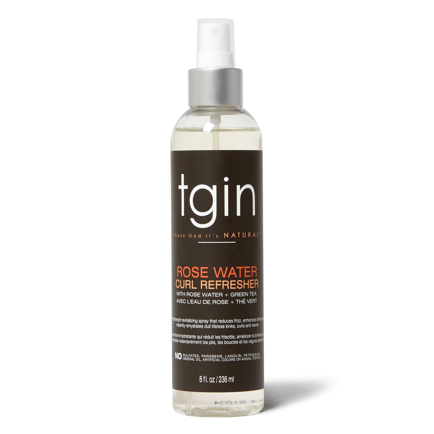 TGIN Rose Water Curl Refresher Defines, Hydrates & Revives Curls for Curly, Coily & Wavy Hair 236ml/7.98 oz