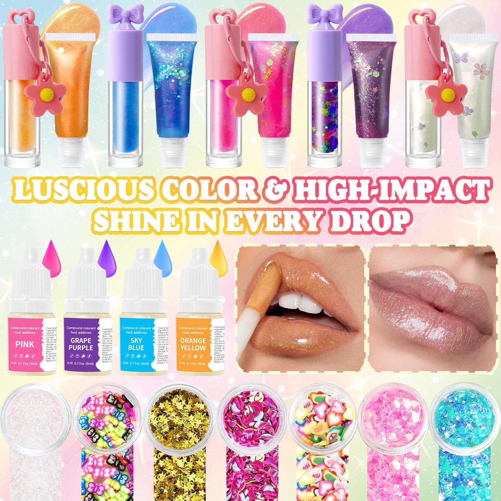 Thaluna Lip Gloss Making Kit – DIY Lip Gloss Set for Teens & Kids | Hydrating, Glittery Fun