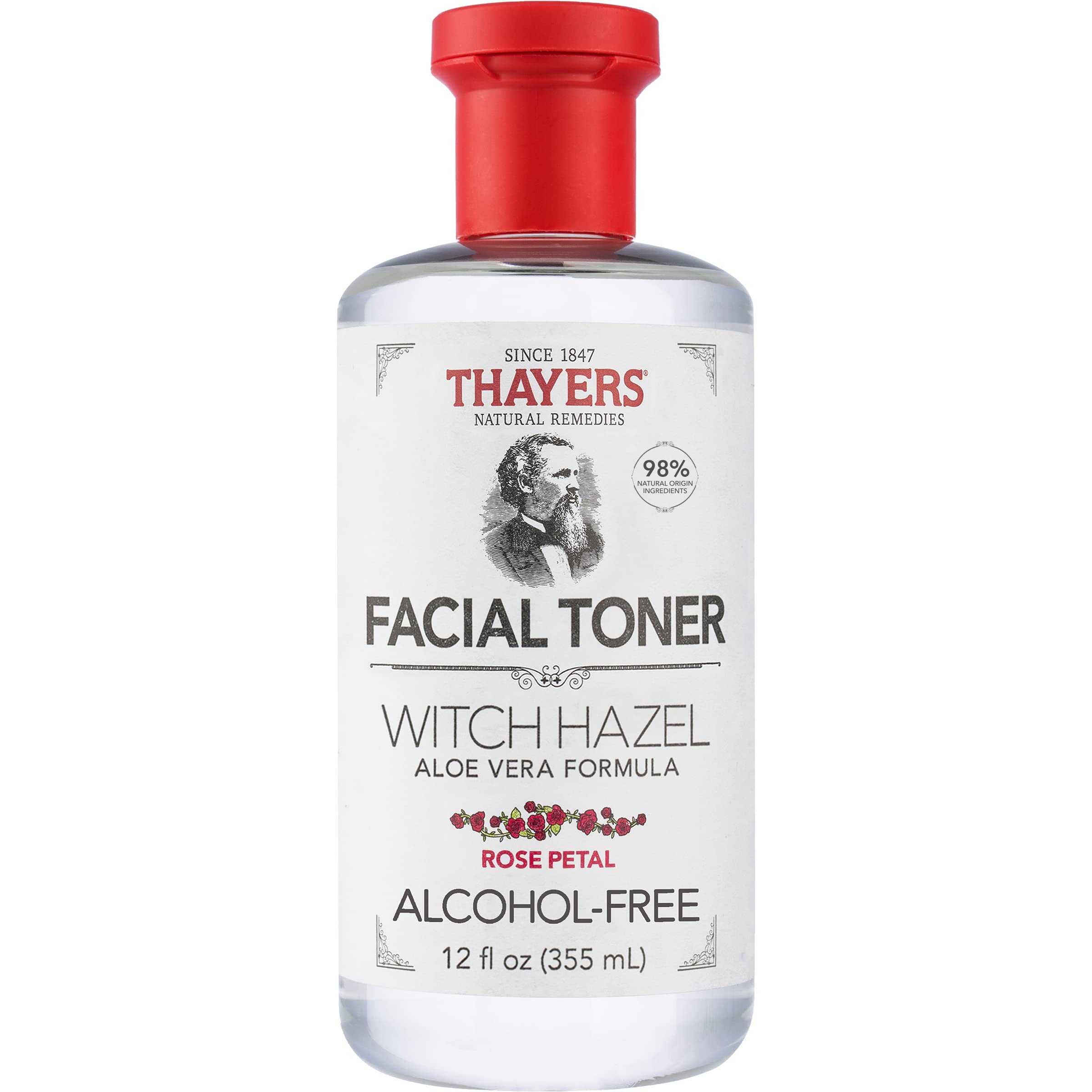 THAYERS Alcohol-Free Rose Petal Witch Hazel Toner with Aloe Vera, 12 Oz (Pack of 3)
