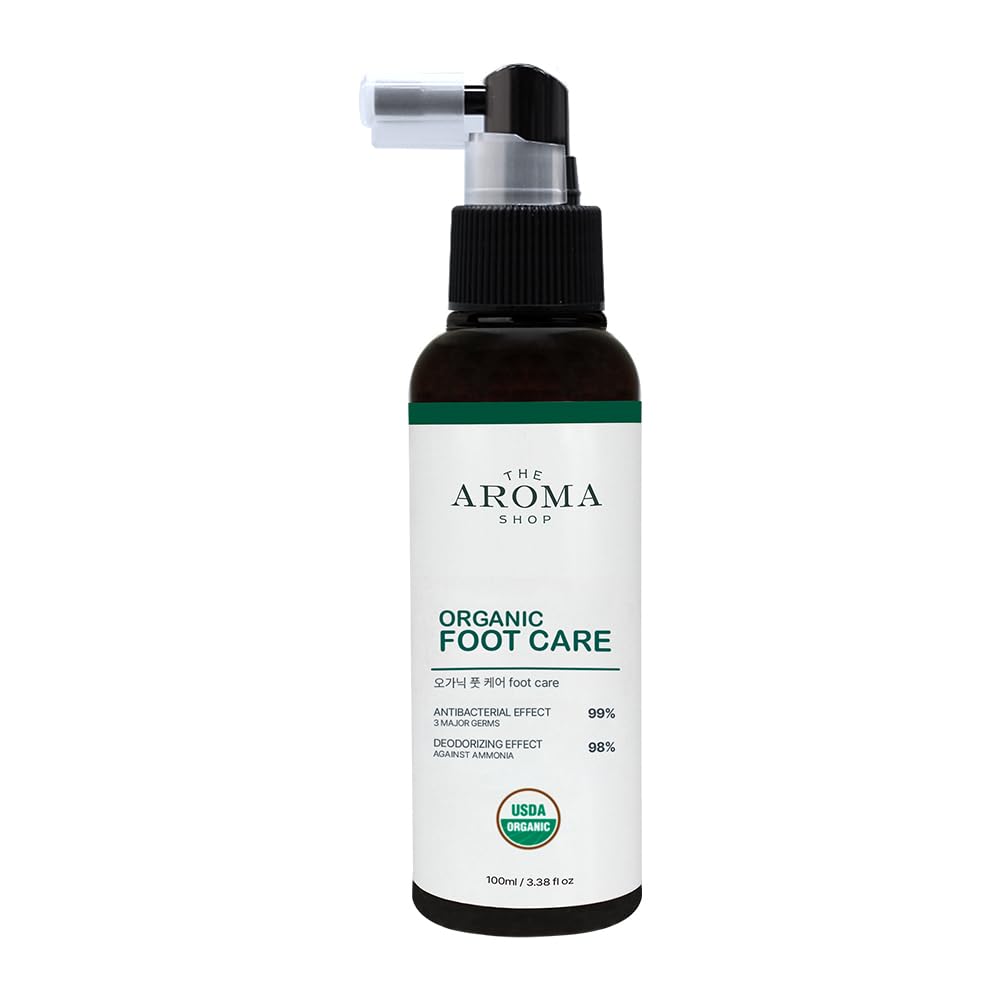 [USDA] The Aroma Shop Organic Foot Care Mist – Athlete's Foot, Ringworm & Odor, 3.38 fl oz