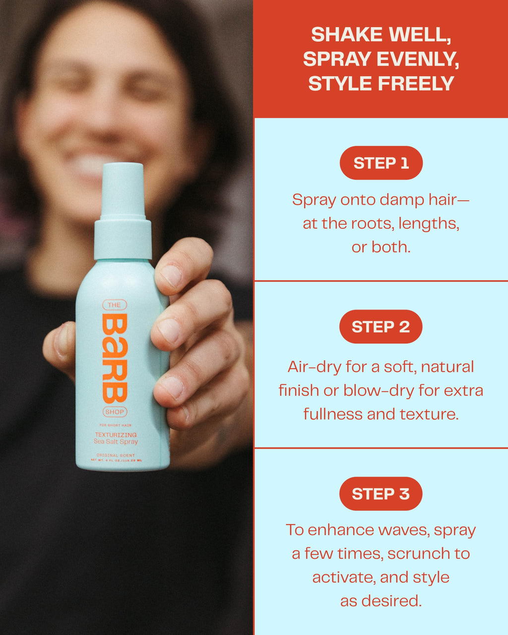 The Barb Shop Barb Sea Salt Spray – Beach Texture, Light Hold, Soft Matte Finish