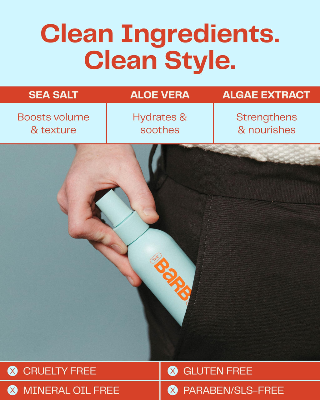 The Barb Shop Barb Sea Salt Spray – Beach Texture, Light Hold, Soft Matte Finish