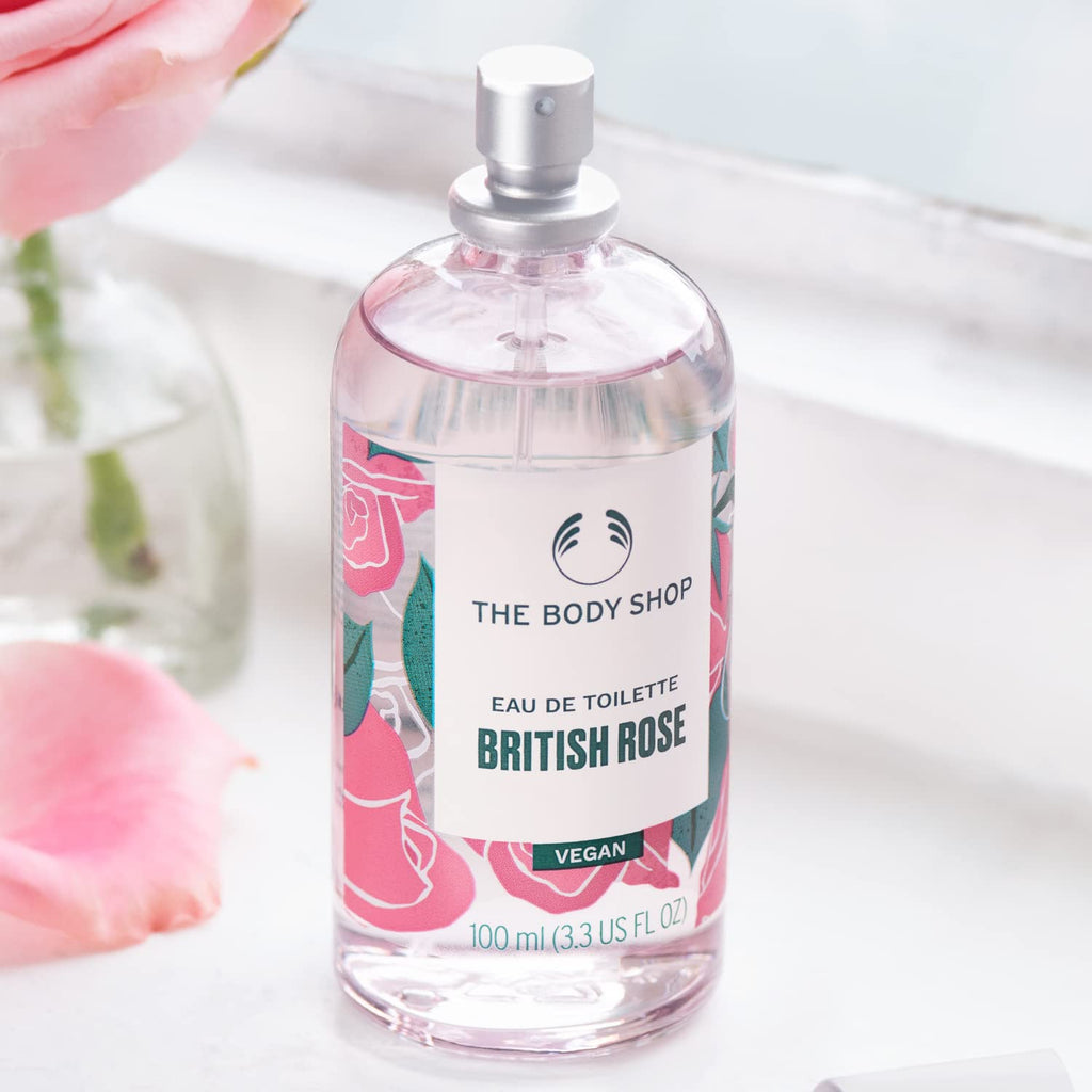 The Body Shop British Rose Eau De Toilette – Fresh Dewy Floral Scent – Vegan – 3.3 oz