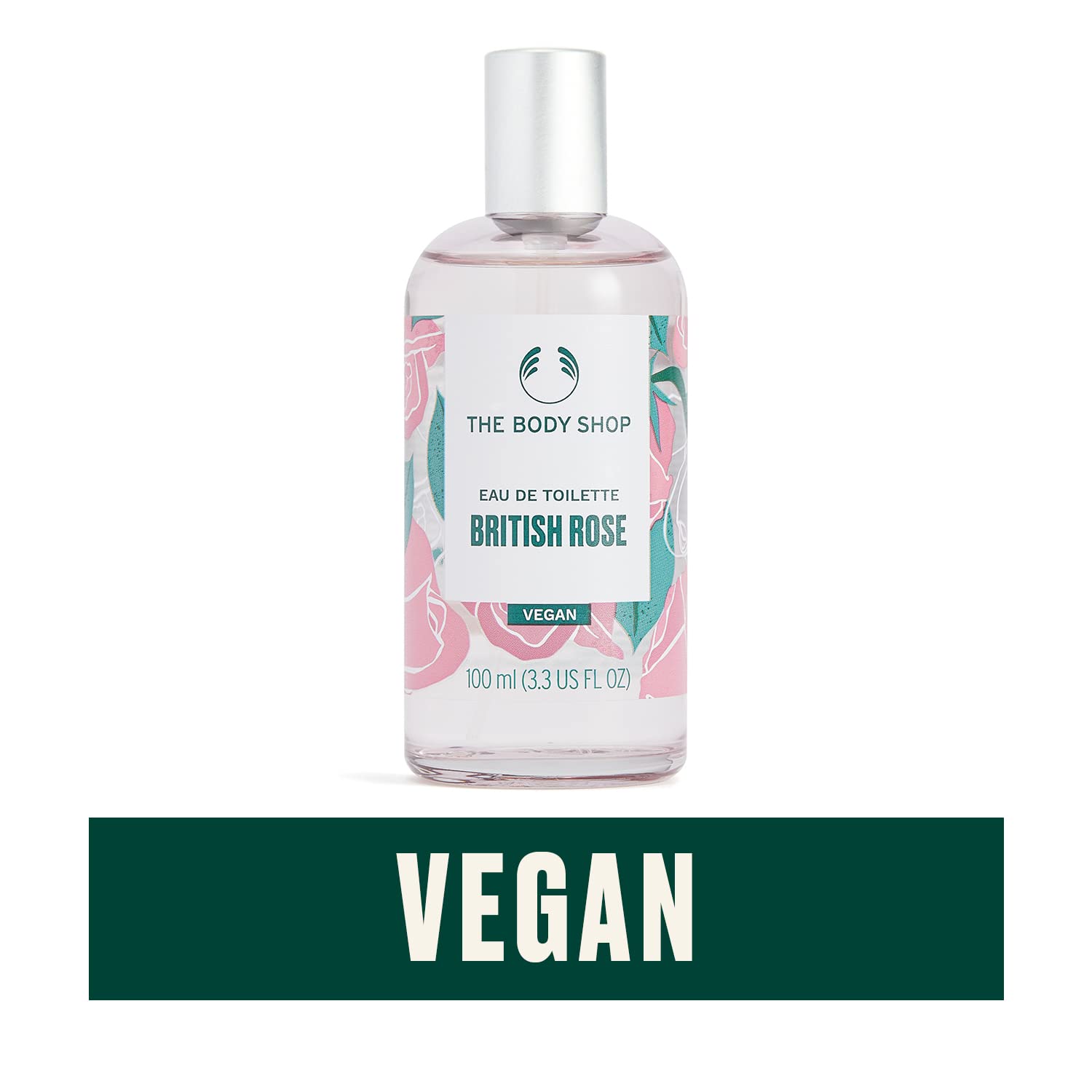 The Body Shop British Rose Eau De Toilette – Fresh Dewy Floral Scent – Vegan – 3.3 oz