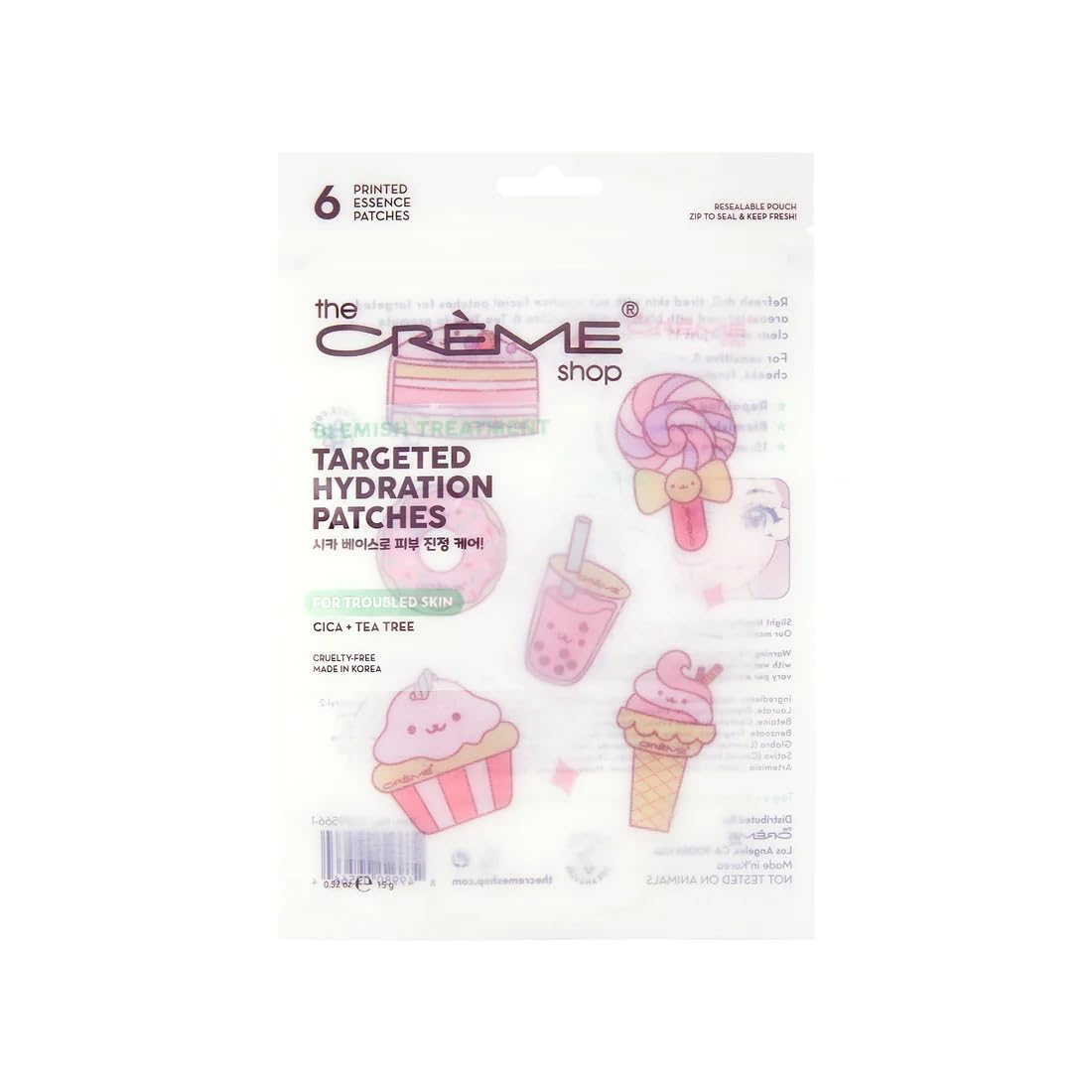 The Crème Shop Targeted Hydration Patches for Acne – Sweet Treats (3 Pack)