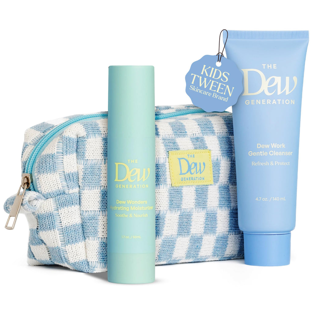 The Dew Generation Dew-O Kit for Kids – Gentle Cleanser + Hydrating Moisturizer with Travel Bag