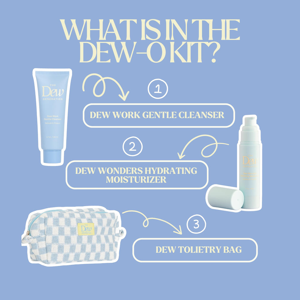 The Dew Generation Dew-O Kit for Kids – Gentle Cleanser + Hydrating Moisturizer with Travel Bag