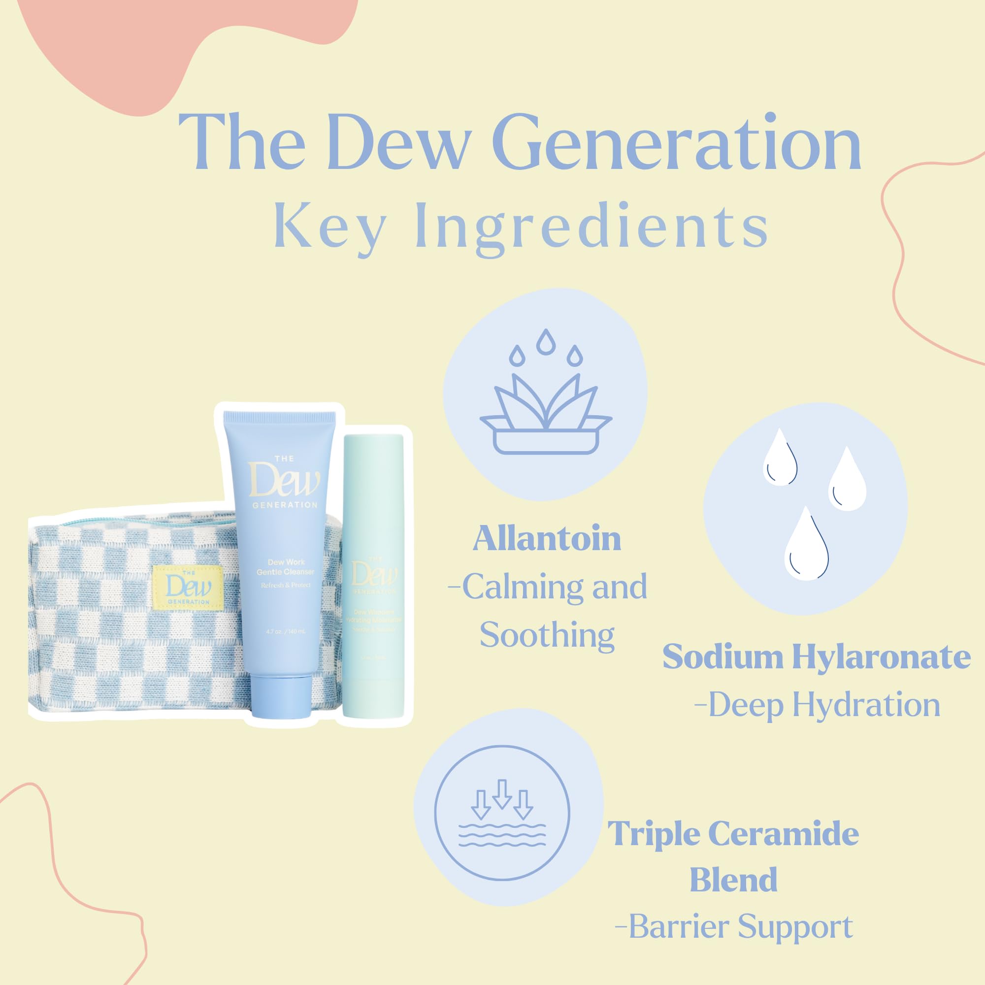 The Dew Generation Dew-O Kit for Kids – Gentle Cleanser + Hydrating Moisturizer with Travel Bag