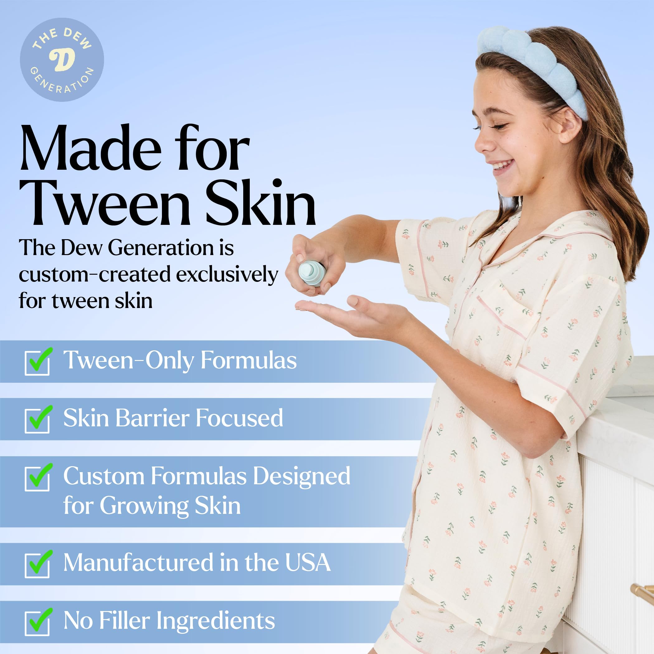 The Dew Generation Dew-O Kit for Kids – Gentle Cleanser + Hydrating Moisturizer with Travel Bag