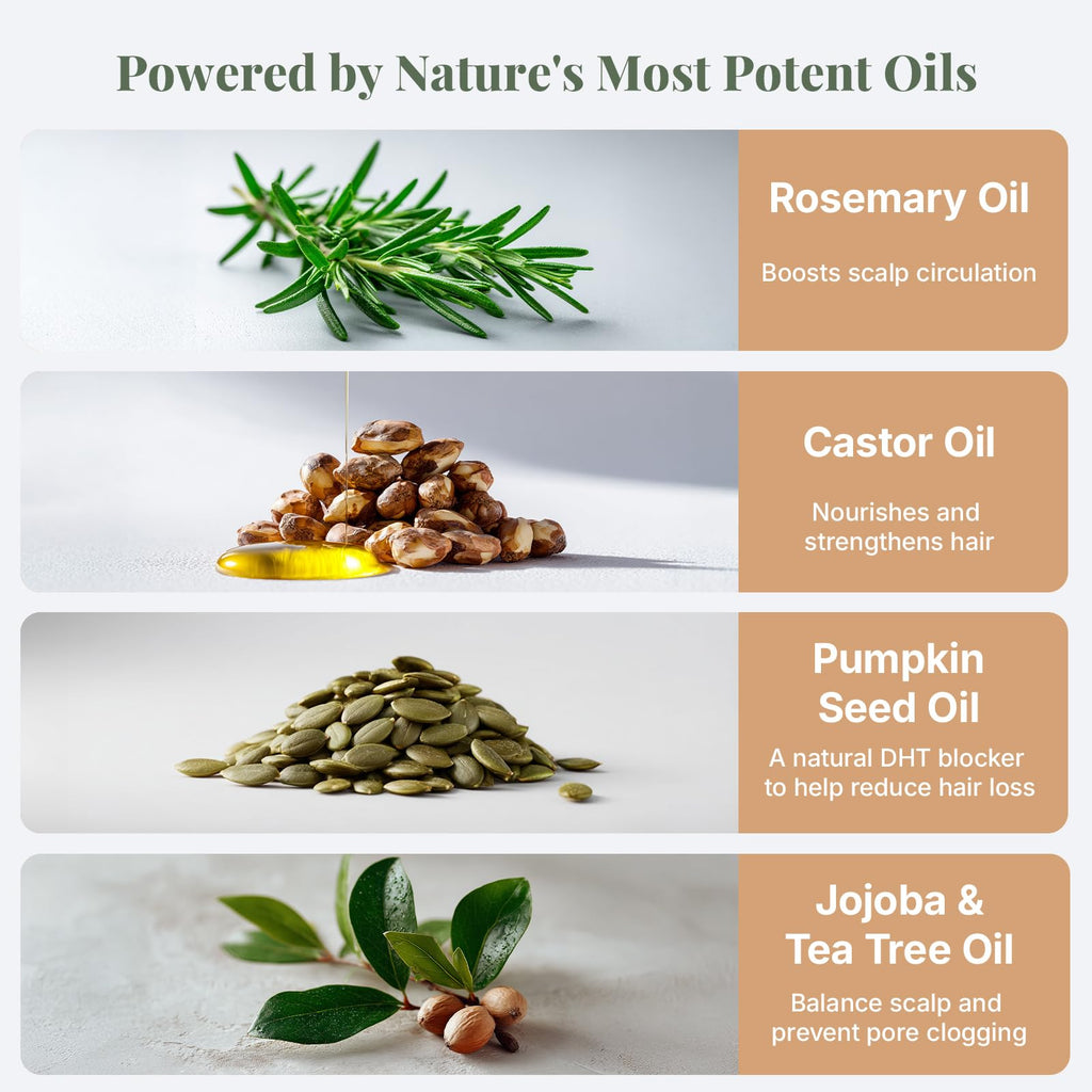 The ELIX USDA Organic Rosemary Oil for Hair Growth – Thickening Formula with Castor & Pumpkin Seed | Made in USA | 4oz