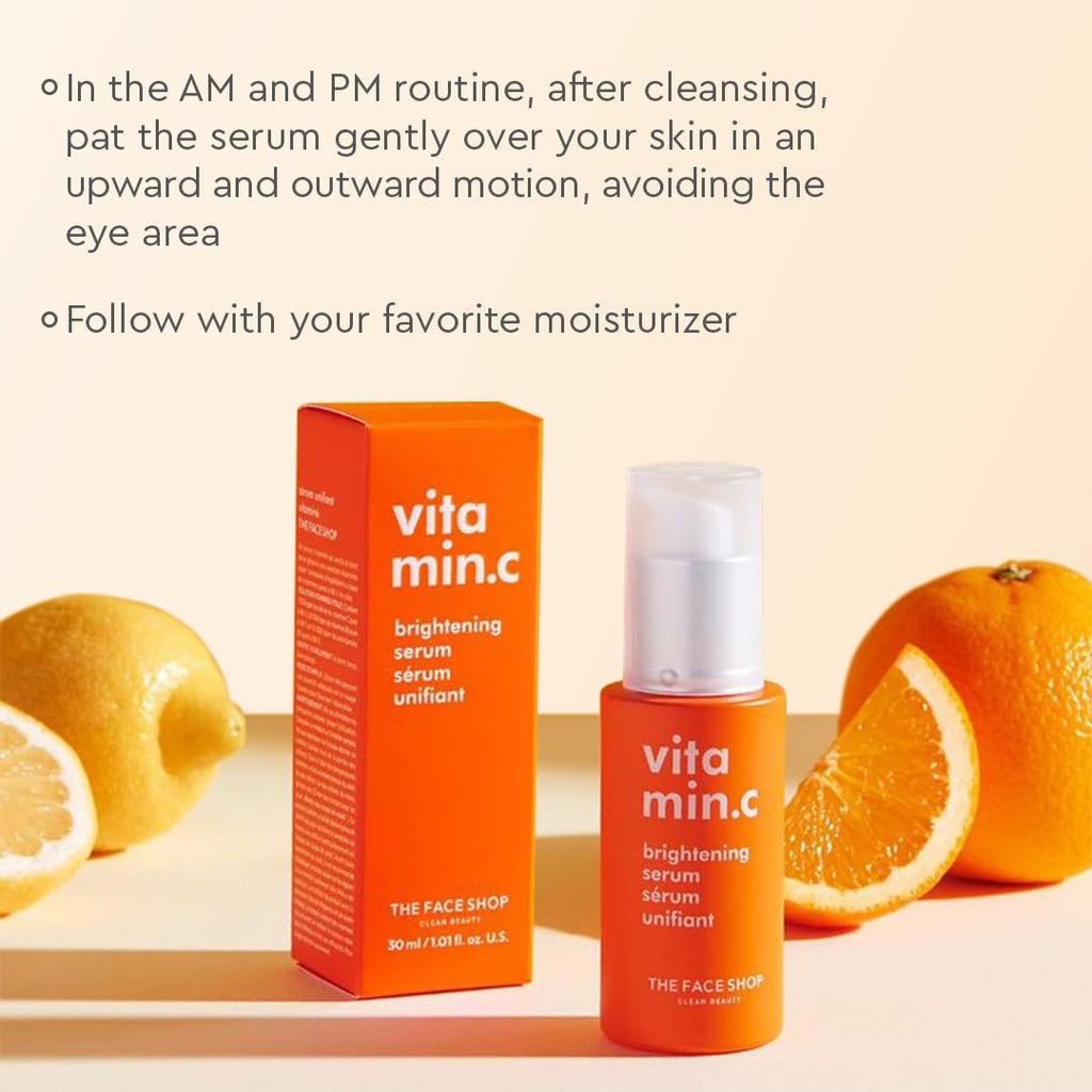 The Face Shop Vitamin C Serum – Brighten Complexion, Even Tone, Hyaluronic Acid & Niacinamide