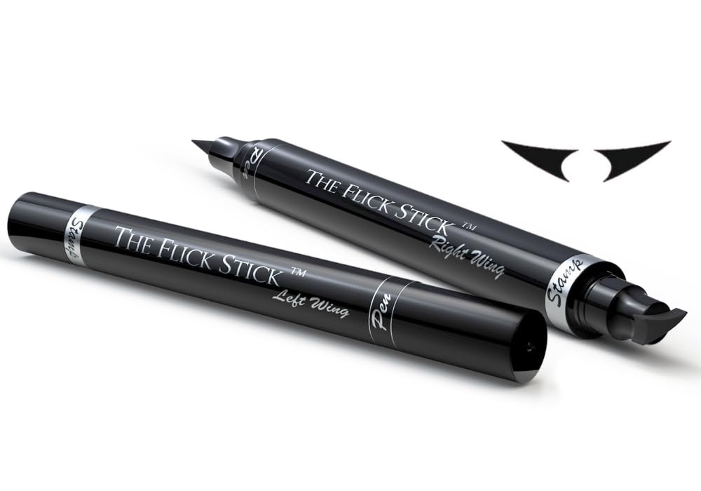 The Flick Stick Winged Eyeliner Stamp – Quick Cat Eye, Smudge-Proof & Waterproof (12mm Vintage, Midnight Black)