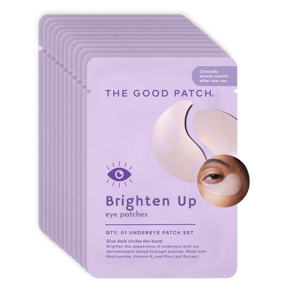 The Good Patch Brighten Up Hydrogel Under Eye Patches with Niacinamide, Vitamin K & Pine Leaf Extract (12 Patch Sets)
