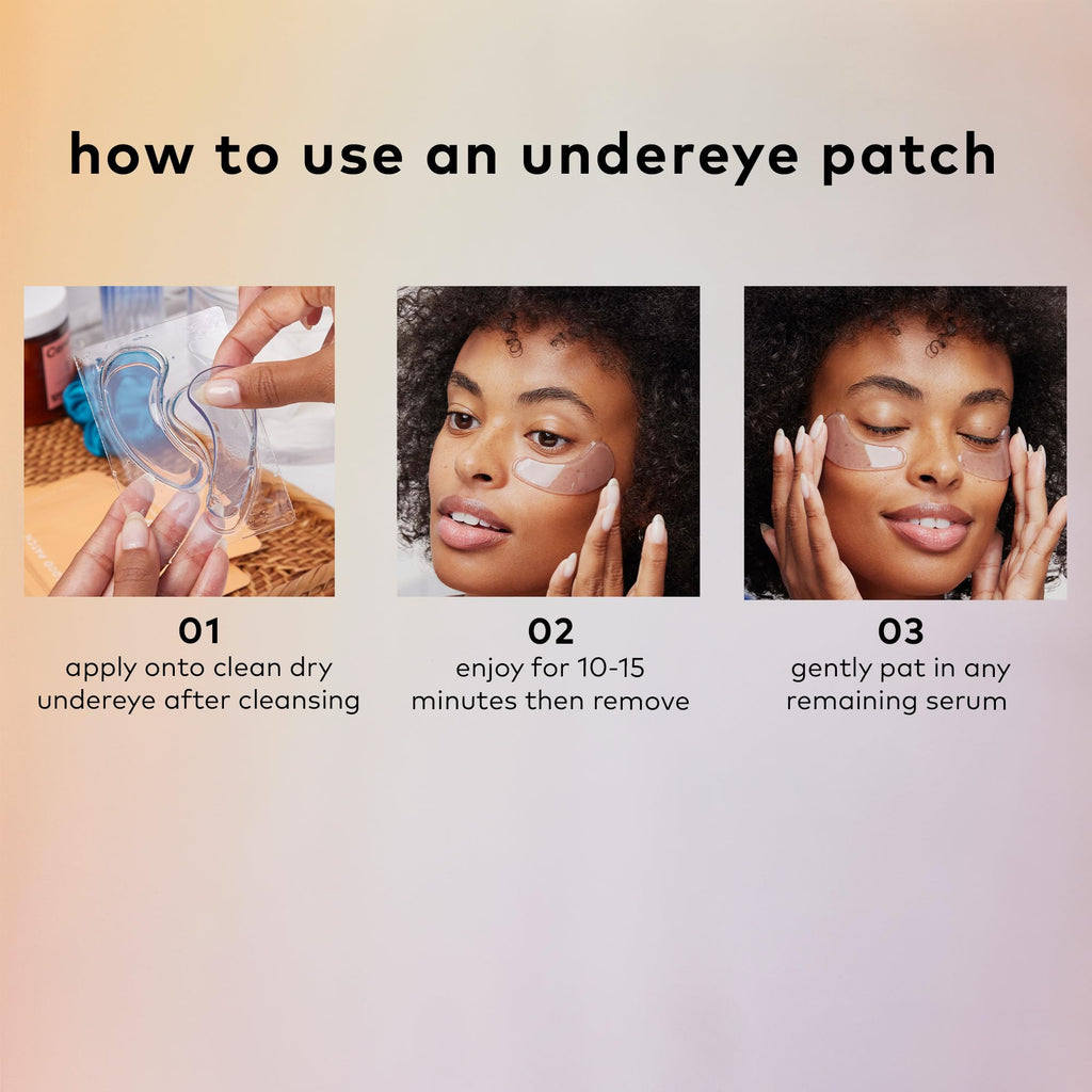 The Good Patch De-Puff Cooling Hydrogel Under Eye Patches — 12-Patch Set with Caffeine, Aloe & Gotu Kola