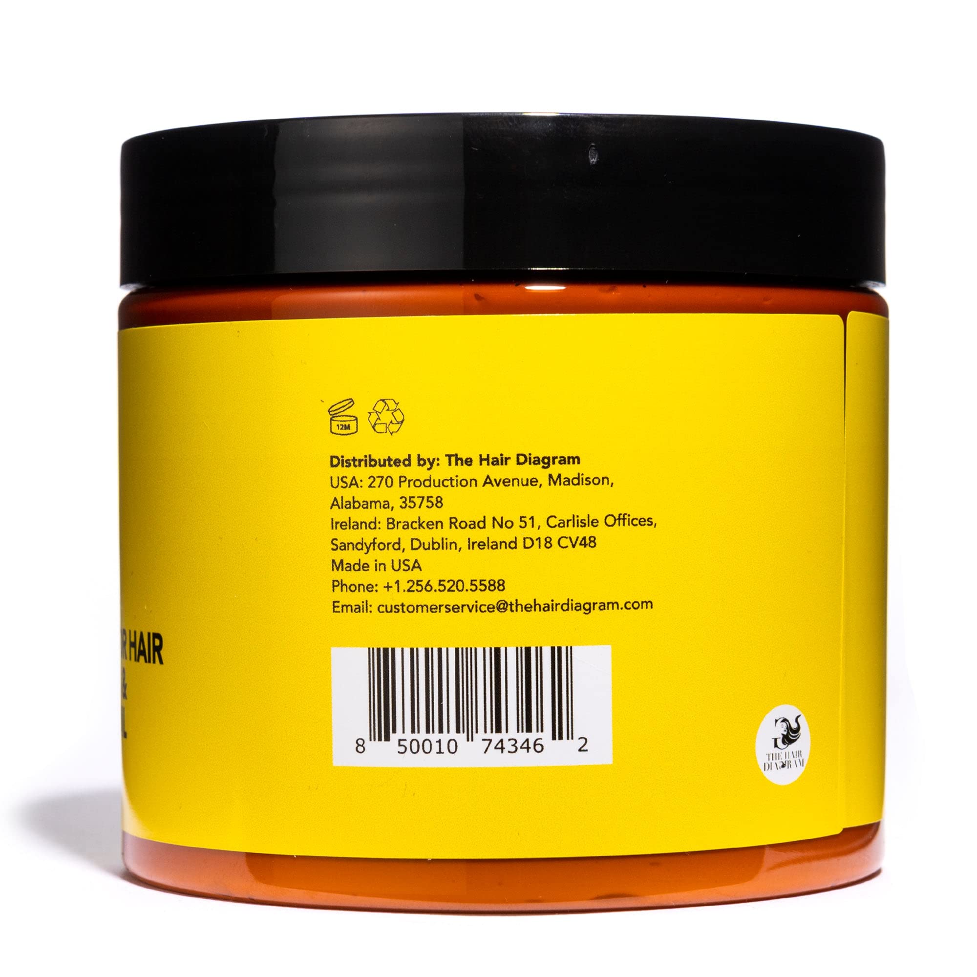 The Hair Diagram Ashley Marie Moisture Control Curl Cream – Avocado & Sunflower Oil, Color Safe, 12oz