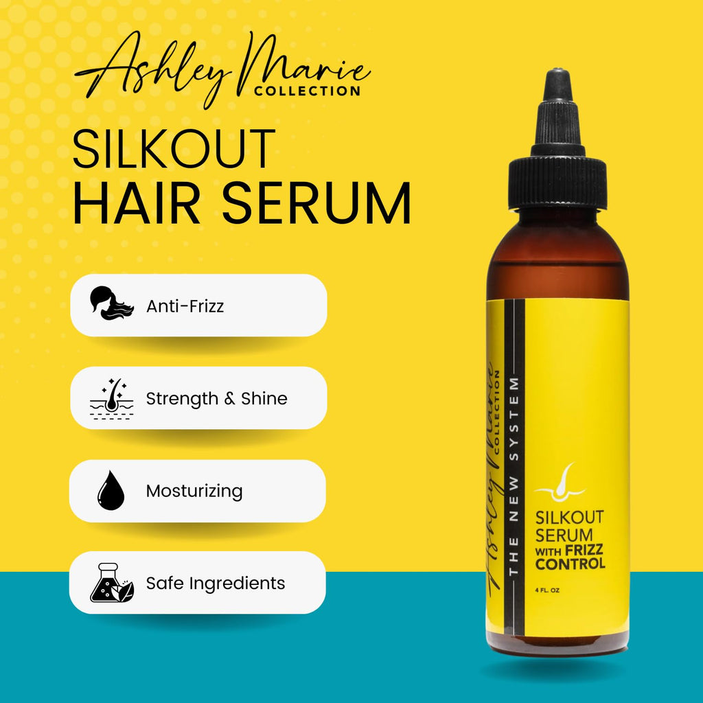 The Hair Diagram Ashley Marie SilkOut Serum – Frizz Control, Strengthening, Shine, Heat Protectant