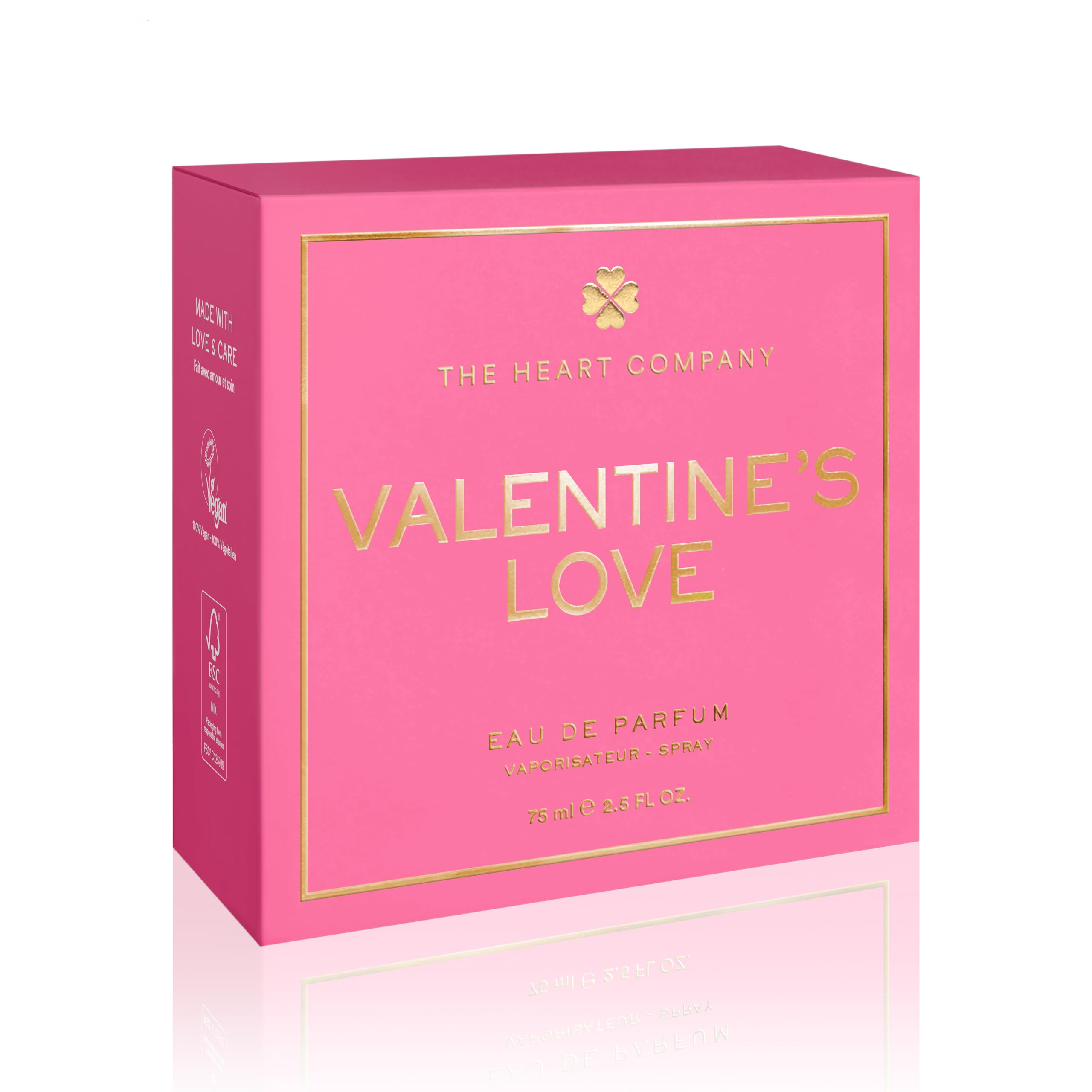 The Heart Company Valentines Love – Floral Sweet Perfume for Women | Vegan, Heart-Shaped Bottle 75ml