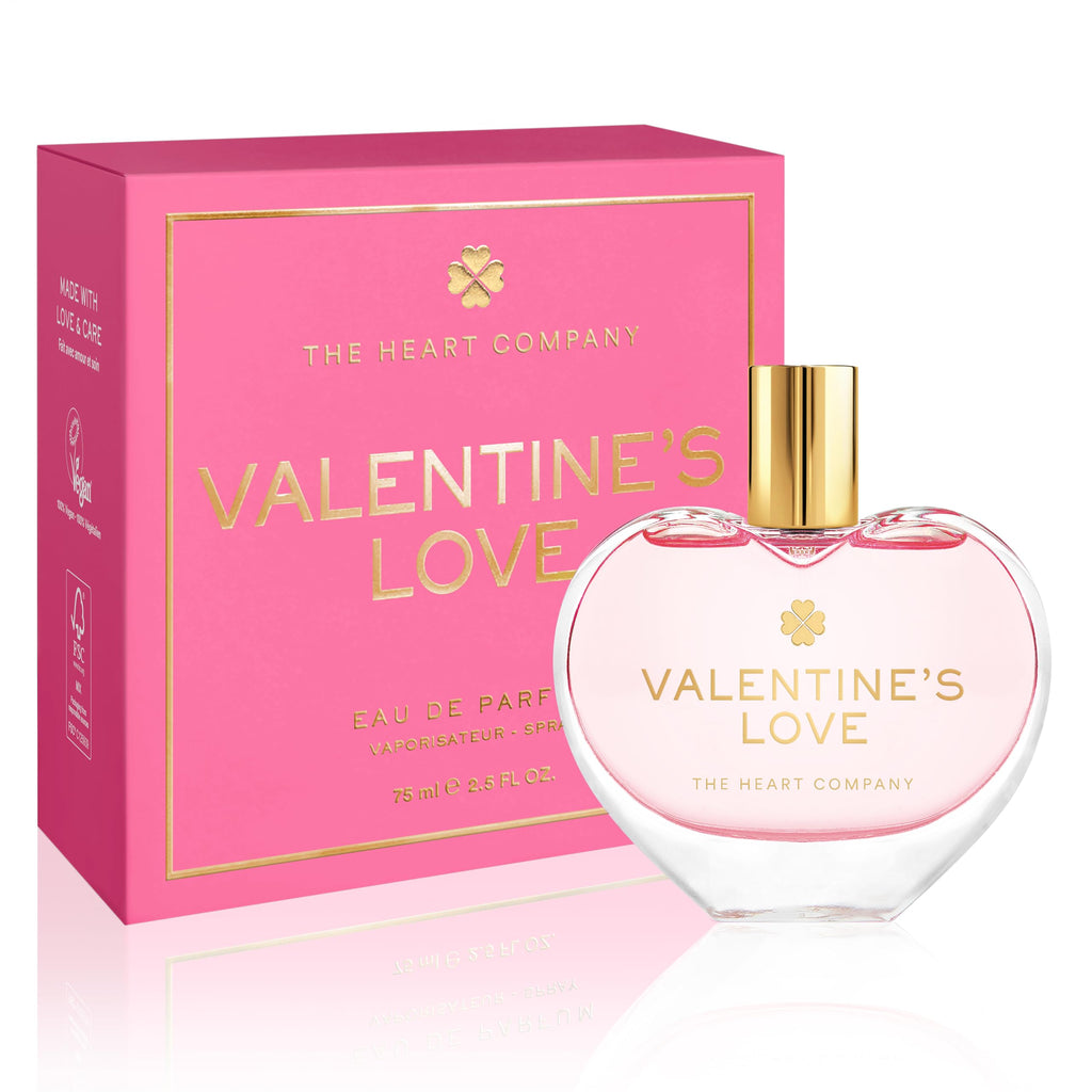 The Heart Company Valentines Love – Floral Sweet Perfume for Women | Vegan, Heart-Shaped Bottle 75ml