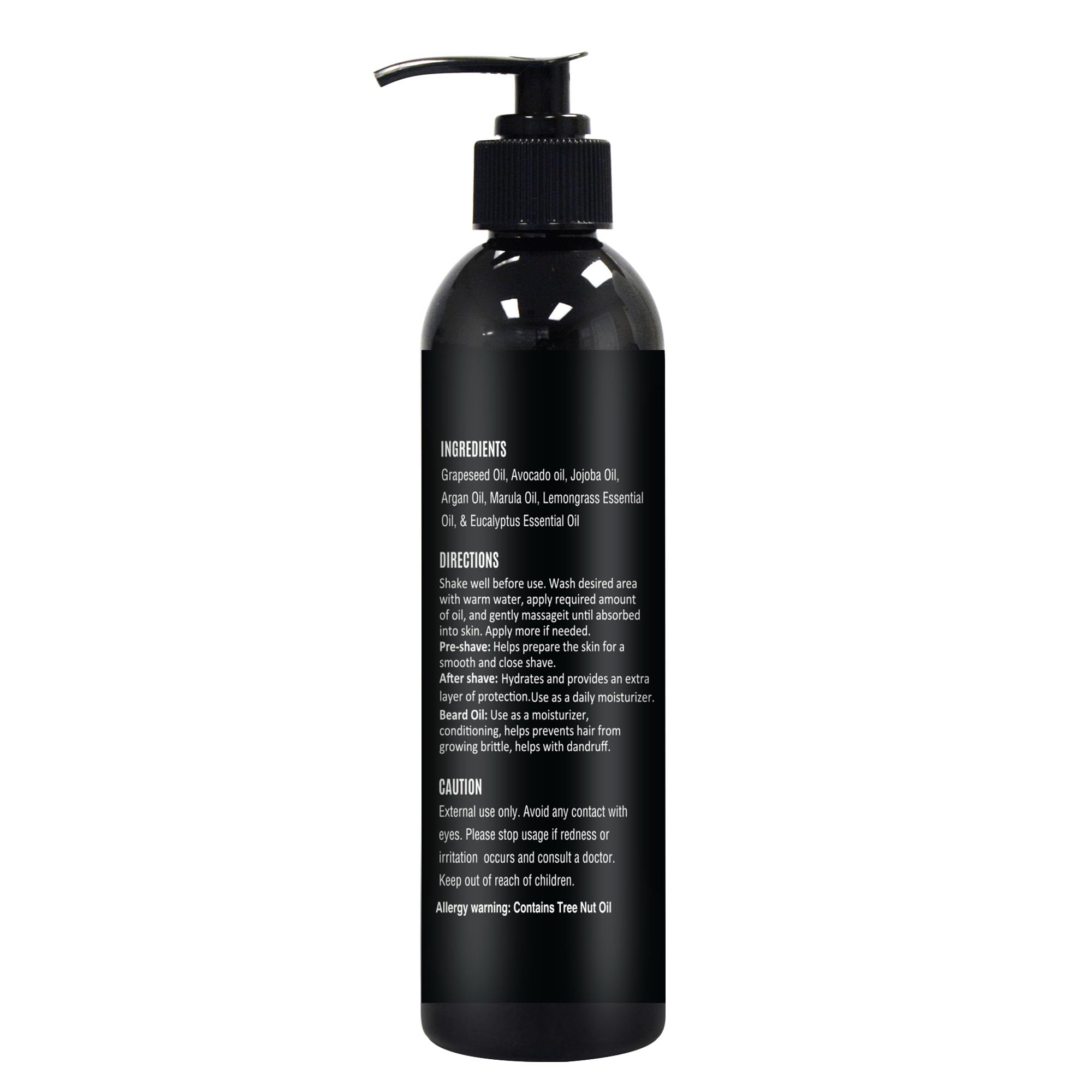 The Henna Guys 8 oz Pre-Shave Oil for Men – Lemongrass & Eucalyptus
