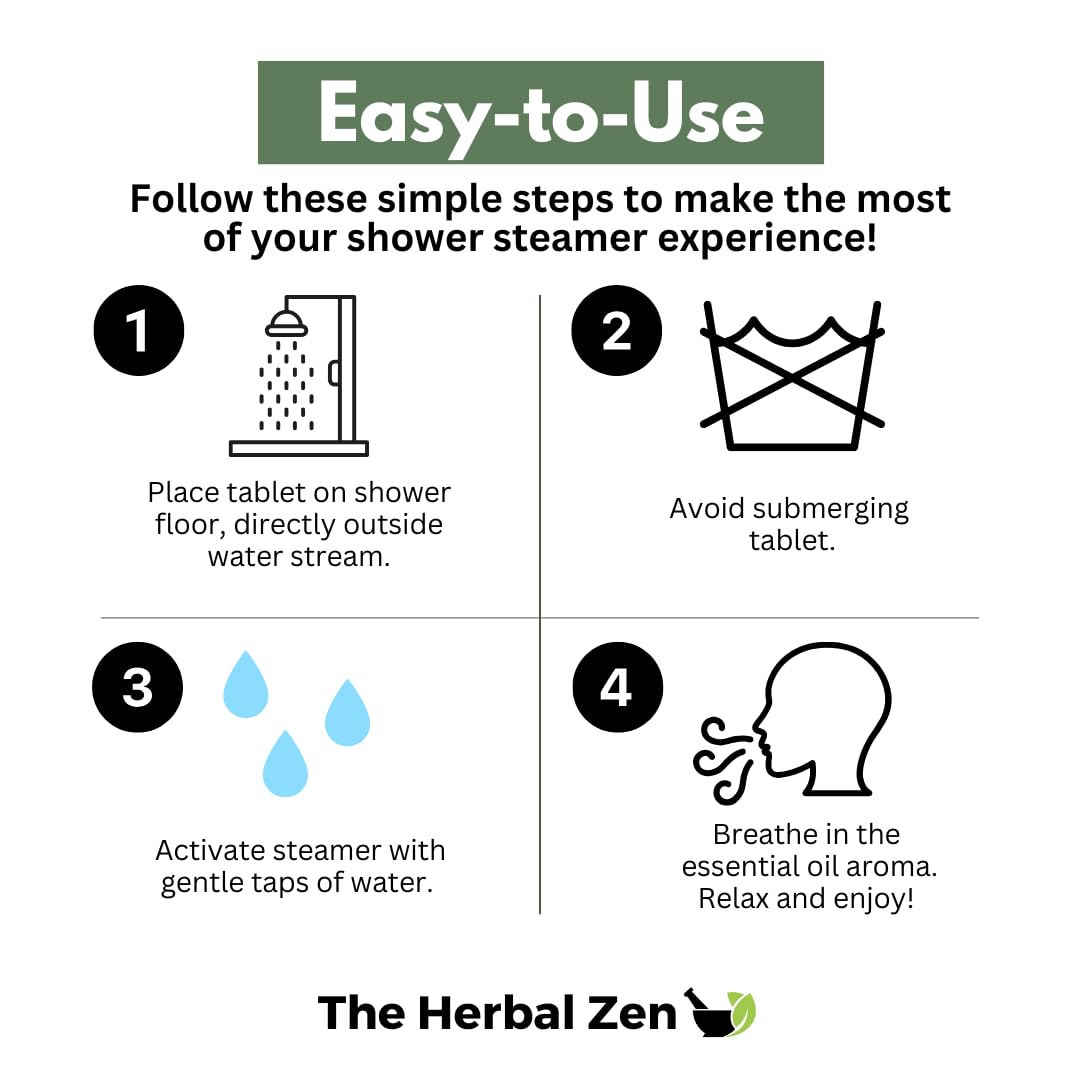 The Herbal Zen Aromatherapy Shower Steamers Gift Set — USA Made, 20 Steamer Pack (Cold Kicker + Head Hug)