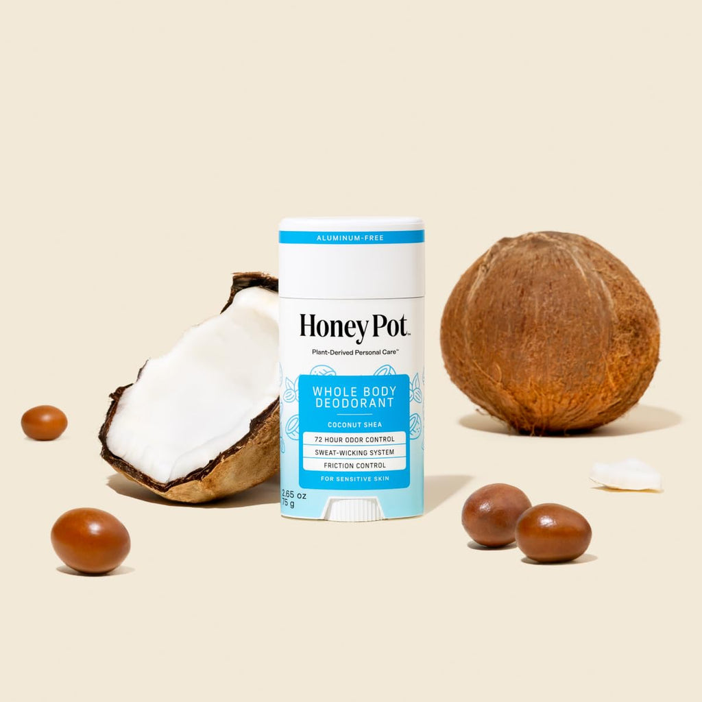 The Honey Pot Company Coconut Shea Whole Body Deodorant — Aluminum-Free, 72-Hour Odor Control
