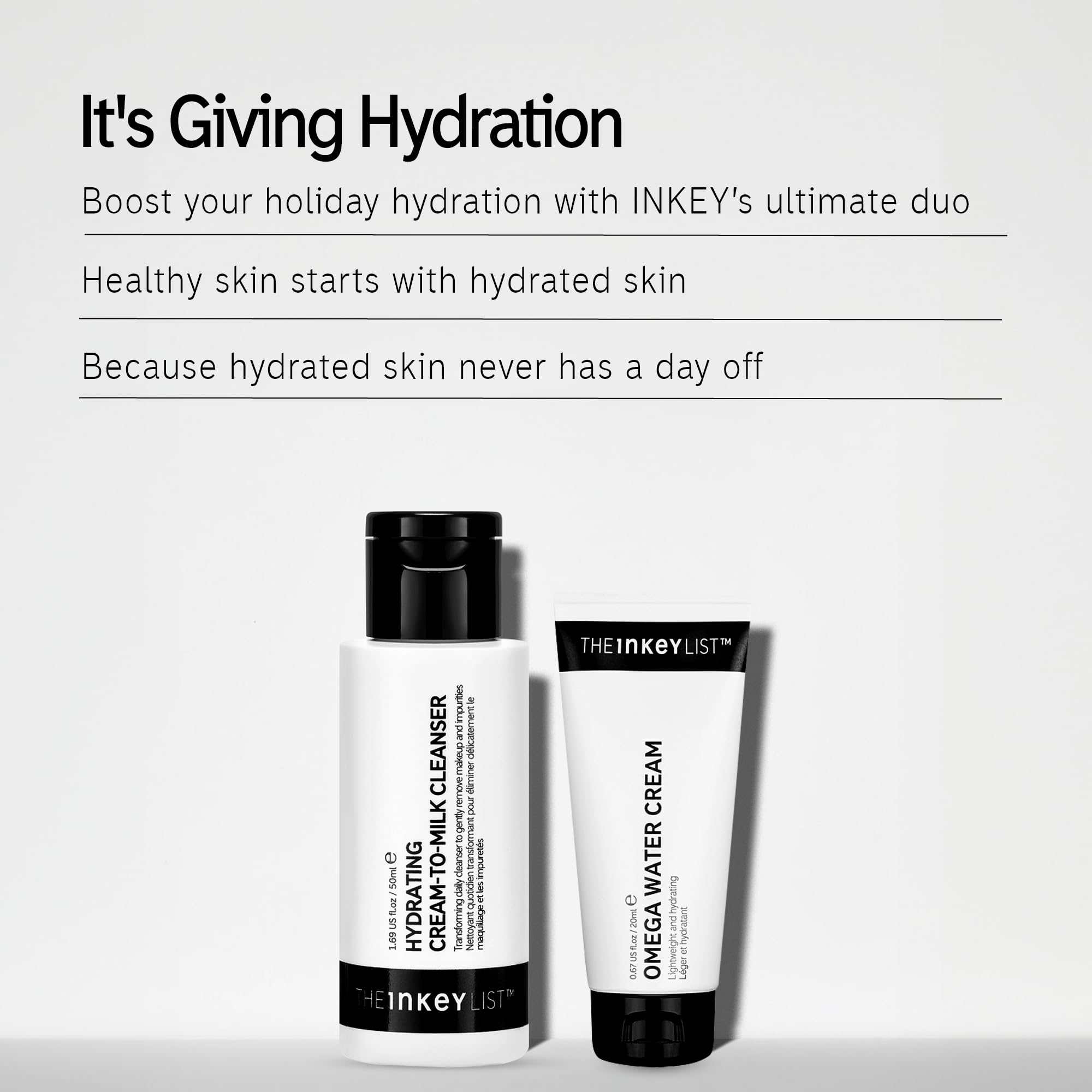 The INKEY List It's Giving Hydration Gift Set – Hydrating Cleanser + Omega Water Cream Duo