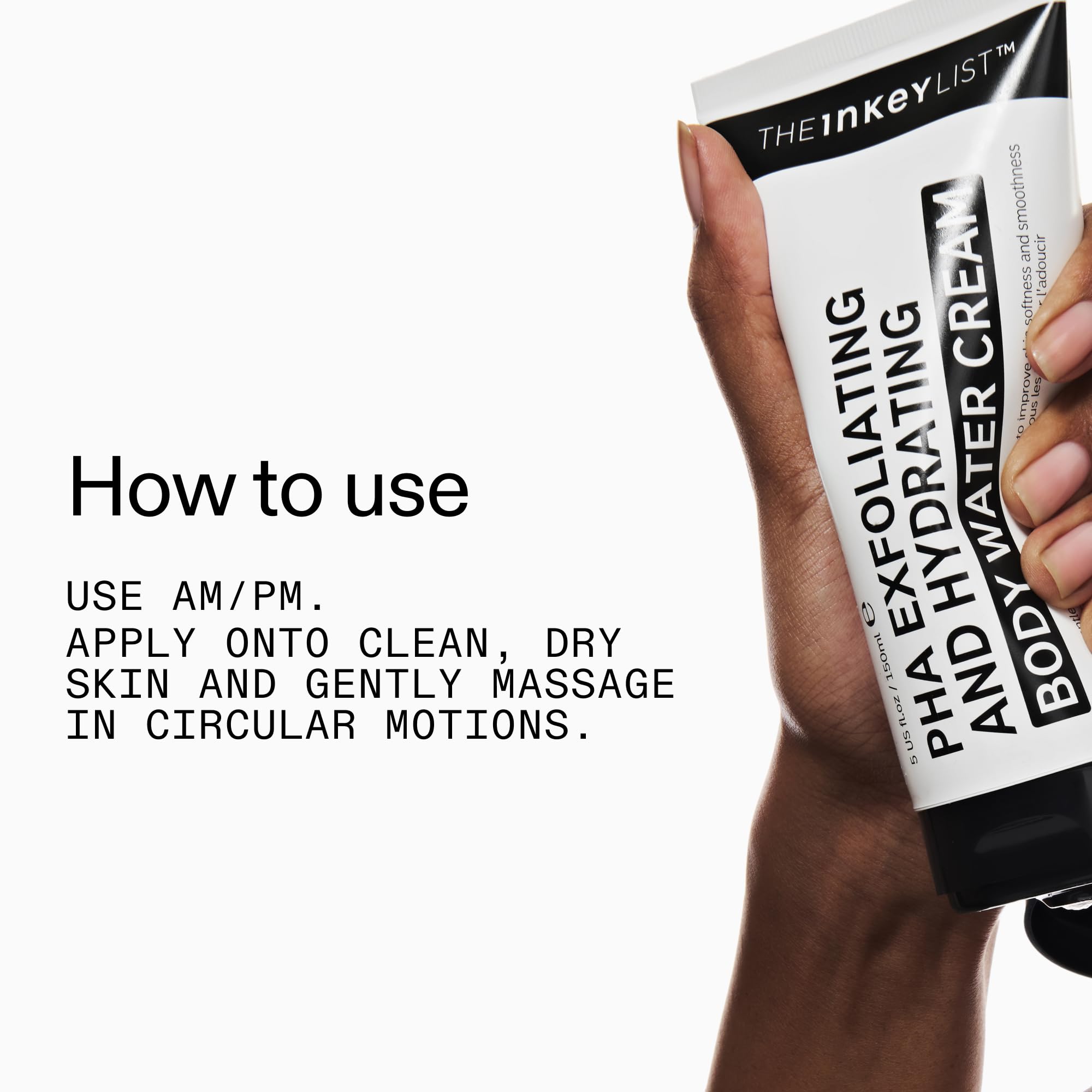 The INKEY List PHA Body Water Cream 5oz – 2-in-1 Exfoliating Hydration