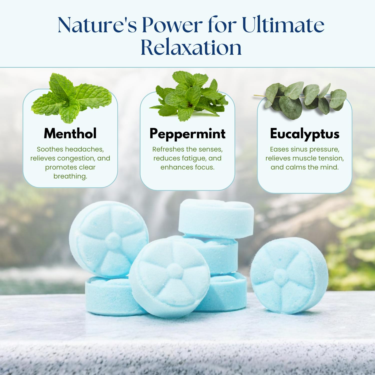 The Lavish Goat Soothe Shower Steamers 7-Pack – Menthol Peppermint Eucalyptus – USA Made