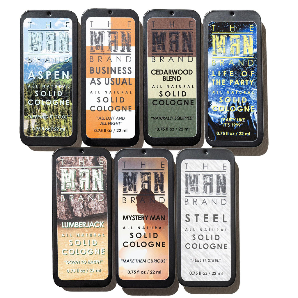 The Man Brand 7 Scent Solid Cologne Sampler Set – 0.75 oz Each