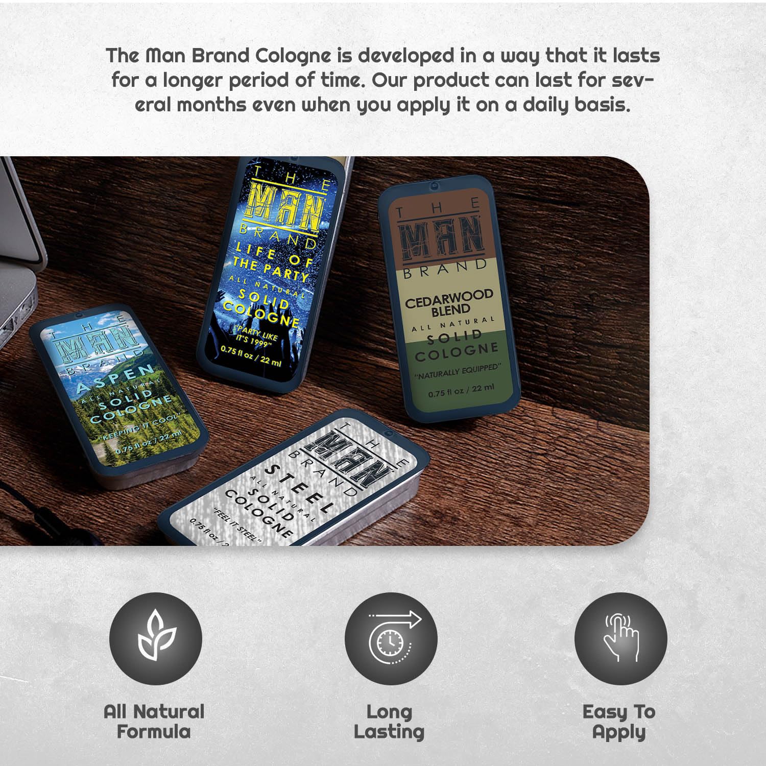 The Man Brand 7 Scent Solid Cologne Sampler Set – 0.75 oz Each