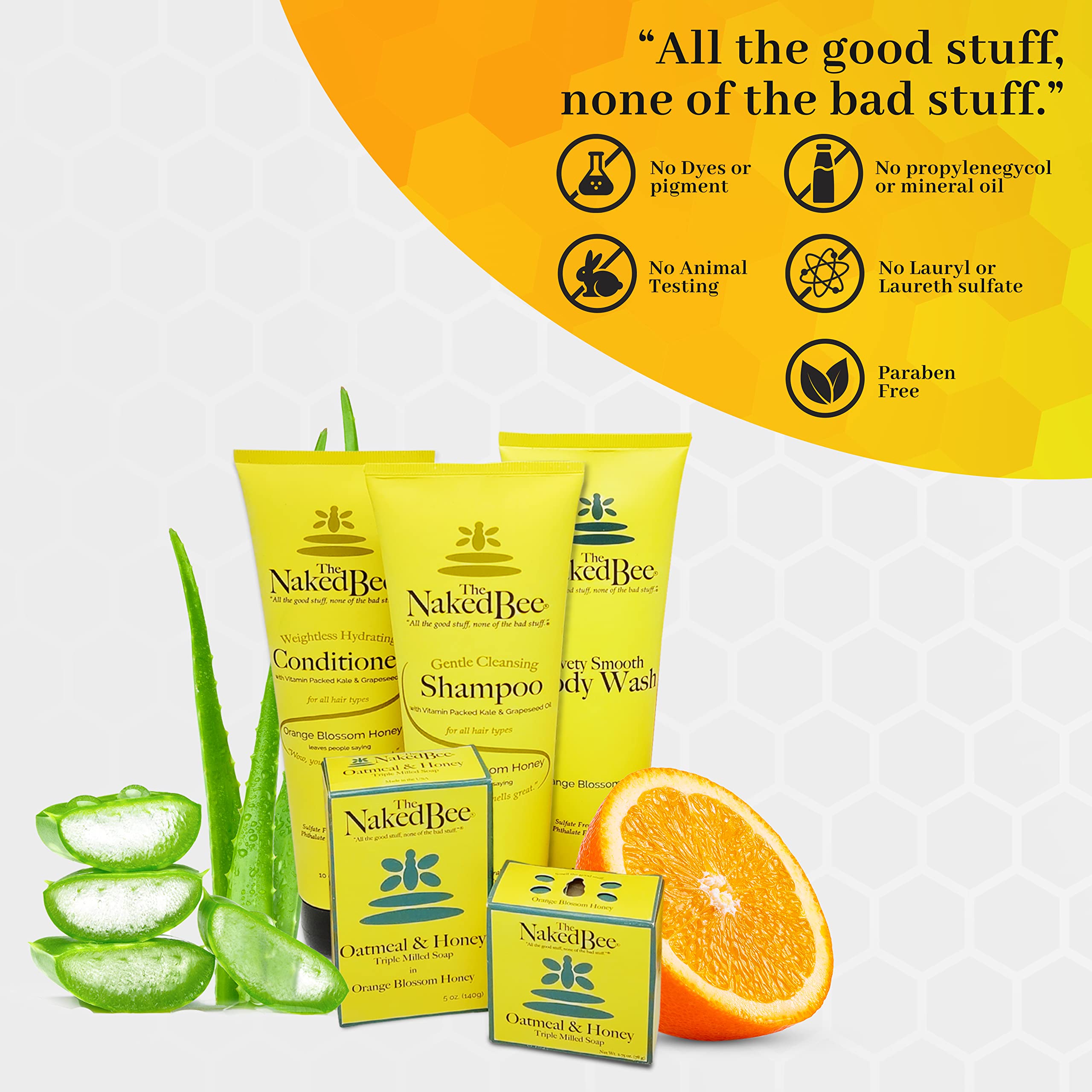 The Naked Bee 3-Pack Hand & Body Lotion — Orange Blossom, Grapefruit & Coconut Honey (6.7 oz each)