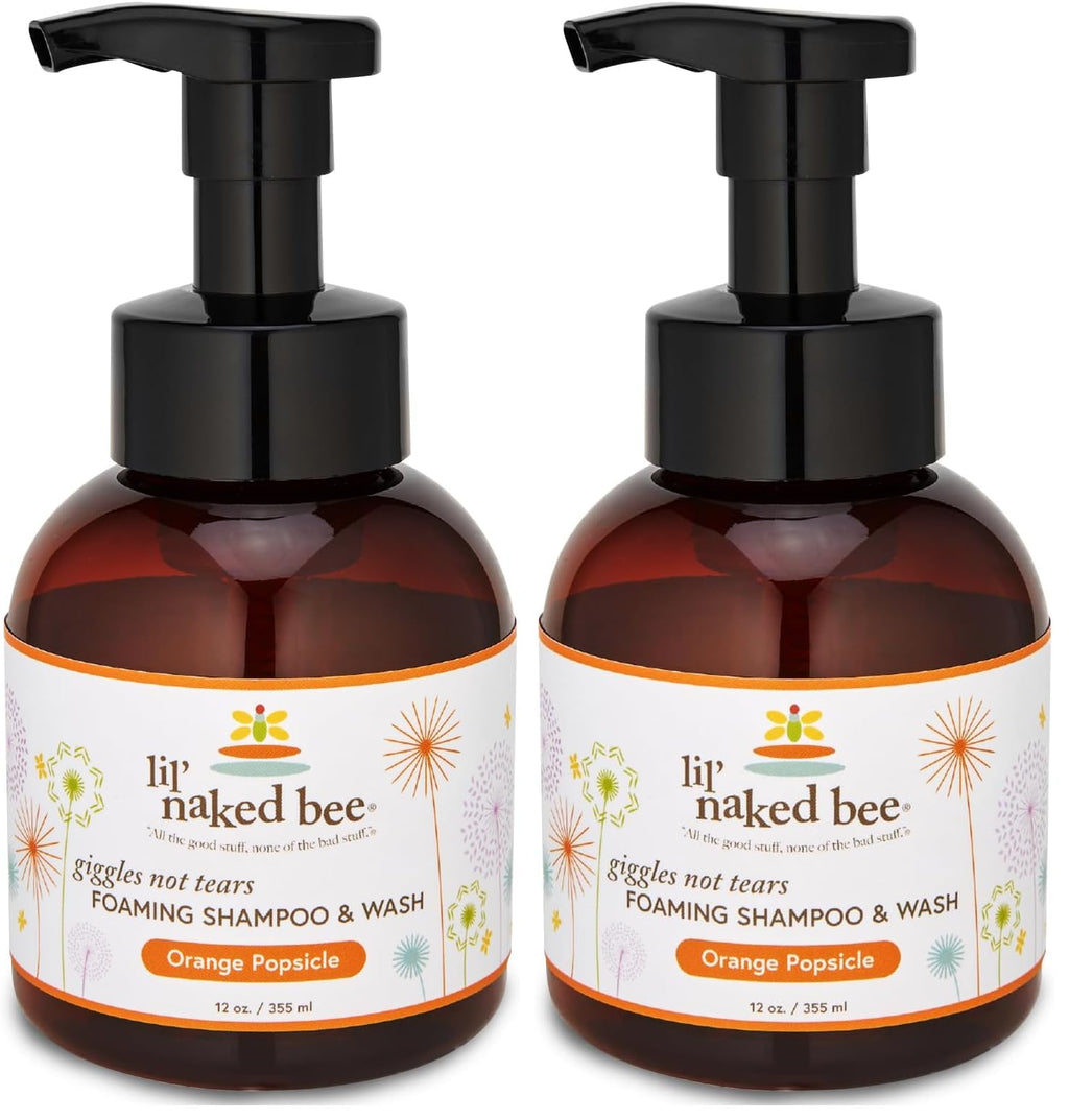 The Naked Bee Orange Popsicle Giggles Not Tears Foaming Shampoo & Wash – 12 oz Pack of 2