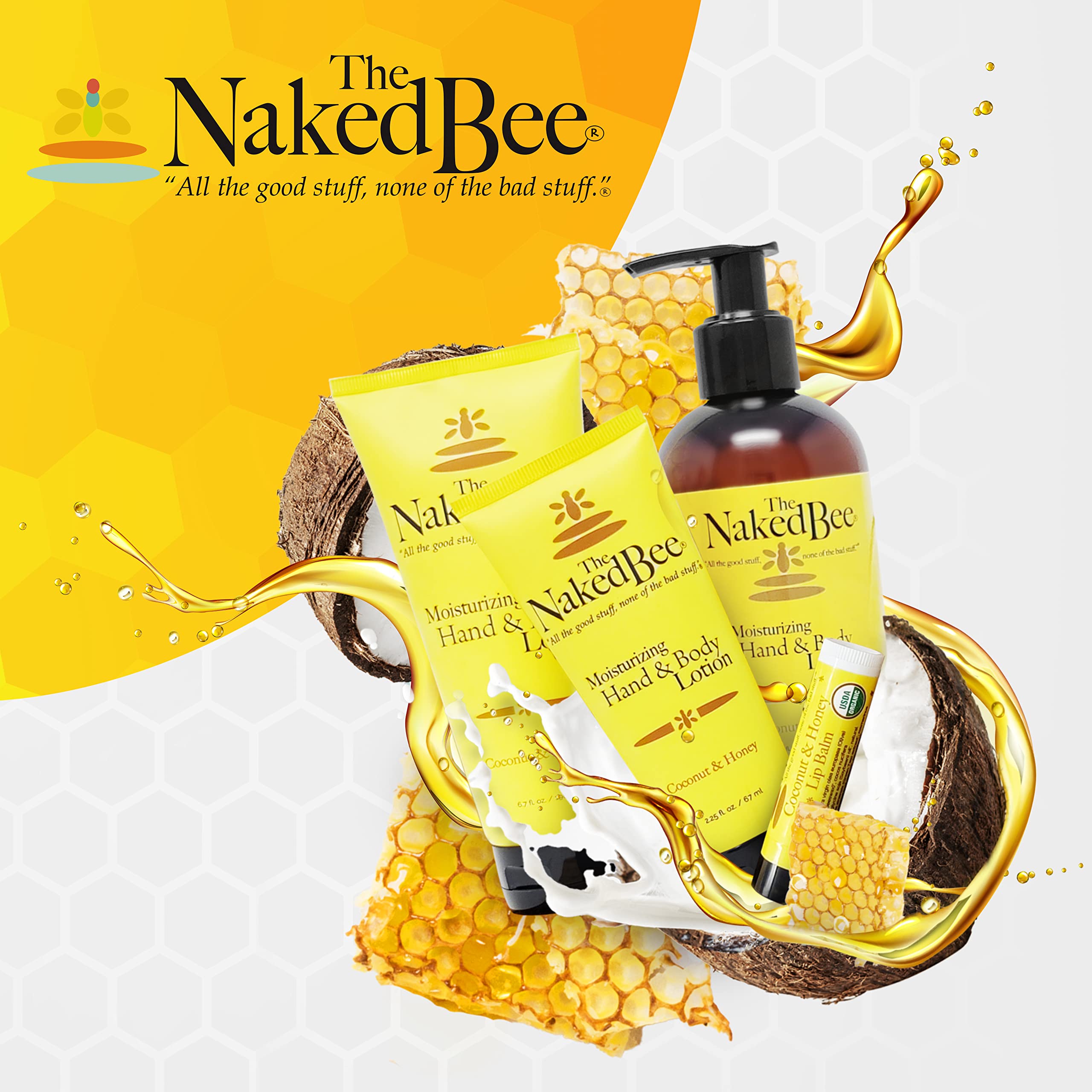 The Naked Bee 3-Pack Hand & Body Lotion — Orange Blossom, Grapefruit & Coconut Honey (6.7 oz each)
