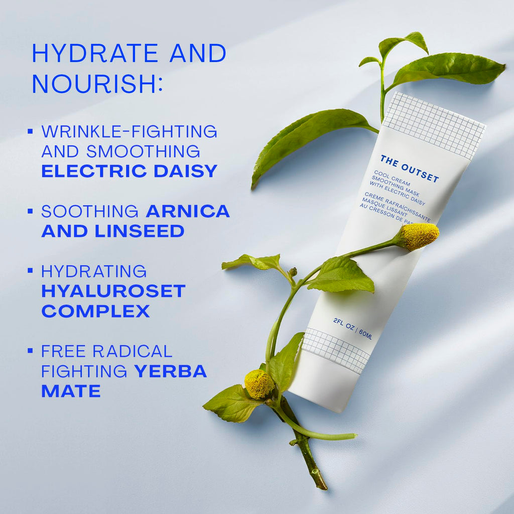 The Outset Cool Cream Smoothing Mask – Hydrating, Plumping, Gentle Vegan & Gluten-Free for Sensitive Skin