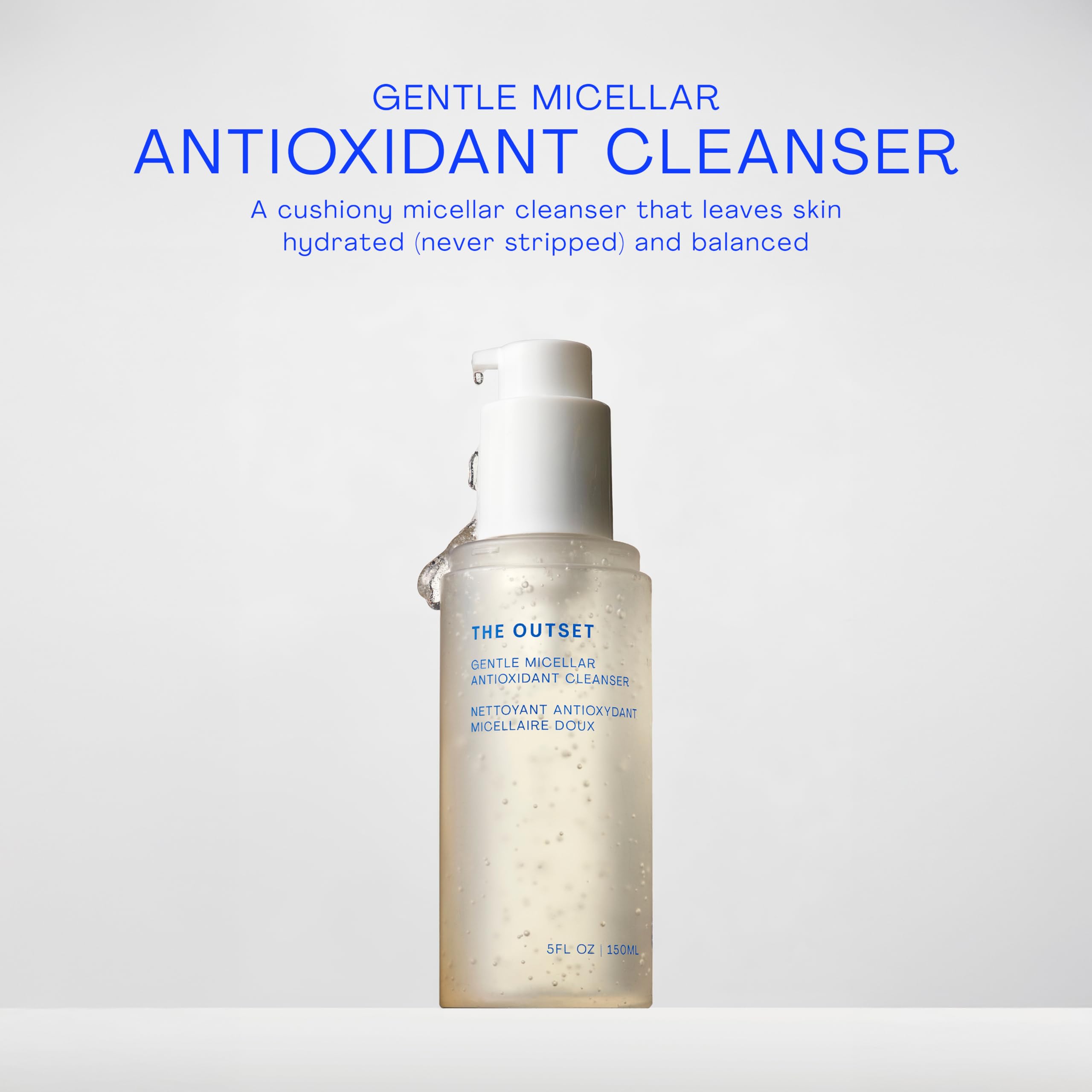 The Outset Micellar Antioxidant Cleanser – Hydrating Gel, Fragrance-Free, Vegan, Gluten-Free (5 oz)