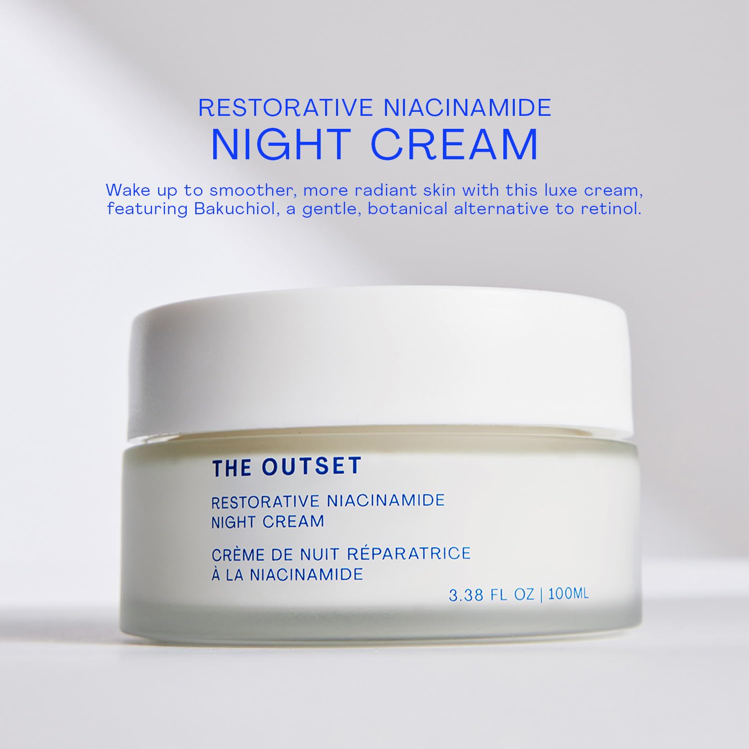 The Outset Niacinamide & Bakuchiol Night Cream | Hydrating Fragrance-Free Moisturizer for All Skin Types