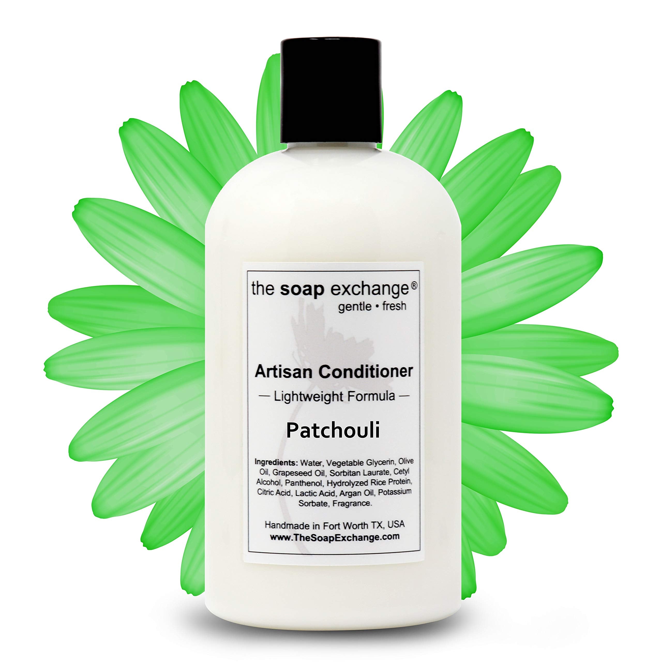 The Soap Exchange Hair Conditioner - Patchouli Scent | Handmade Argan Oil & Rice Protein, 12 oz