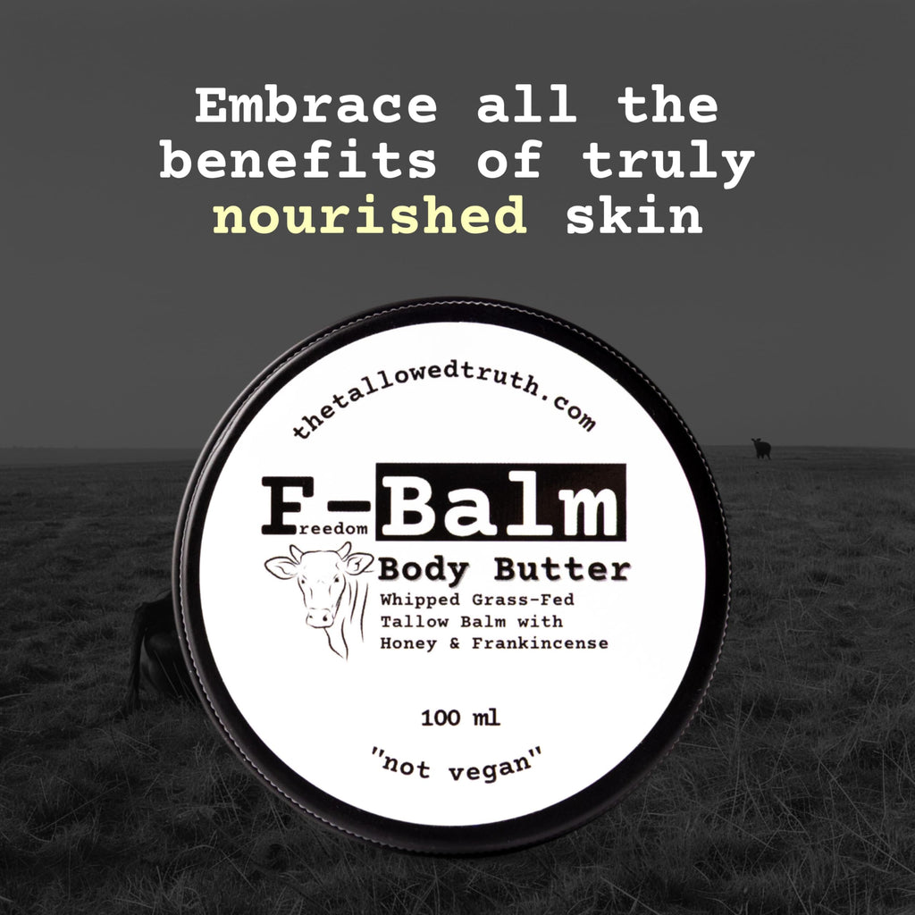 The Tallowed Truth F-Balm Whipped Body Butter – Grass-Fed Tallow Moisturizer