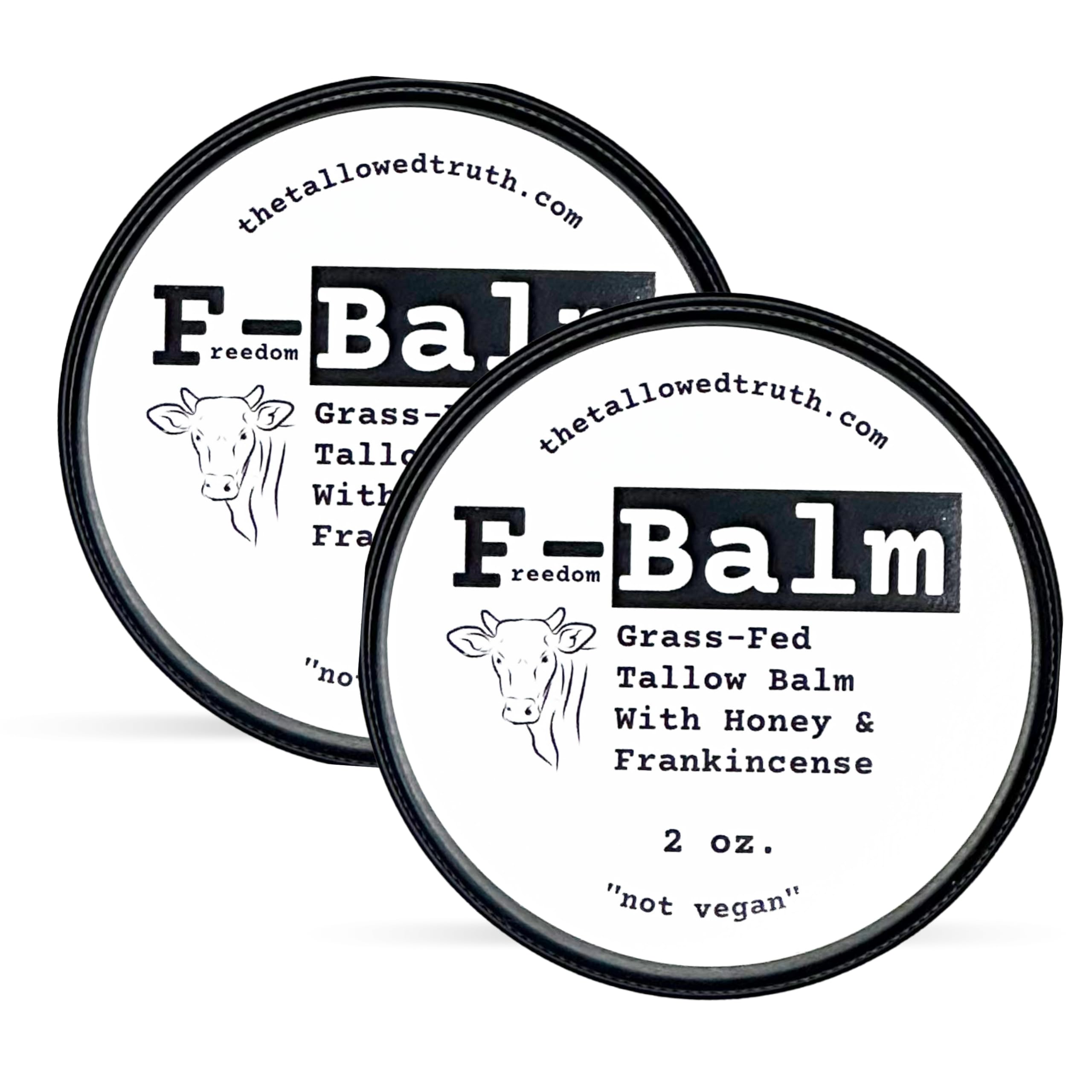 The Tallowed Truth F-Balm Tallow – Grass-Fed, Grass-Finished, 5-Ingredient All-Purpose Balm (2 x 2 oz) – Made in Canada