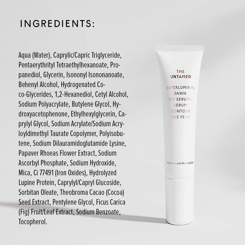 The Untamed Superluminal Dawn Eye Serum – Brightening & Hydrating Under-Eye Care with Vitamin C, Poppy Flower & Cocoa Seed (1 fl oz)