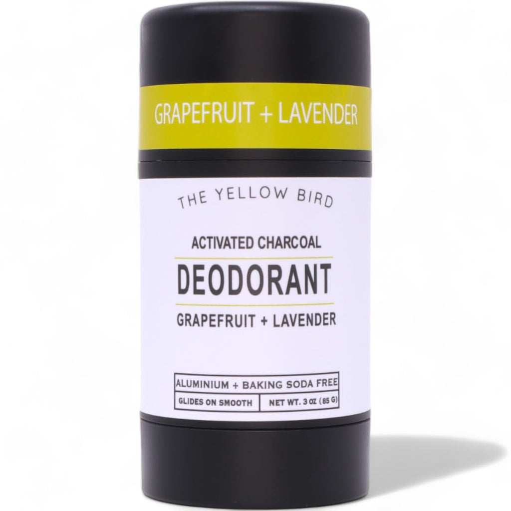The Yellow Bird Natural Charcoal Deodorant – Aluminum & Baking Soda Free, Vegan, Made in USA