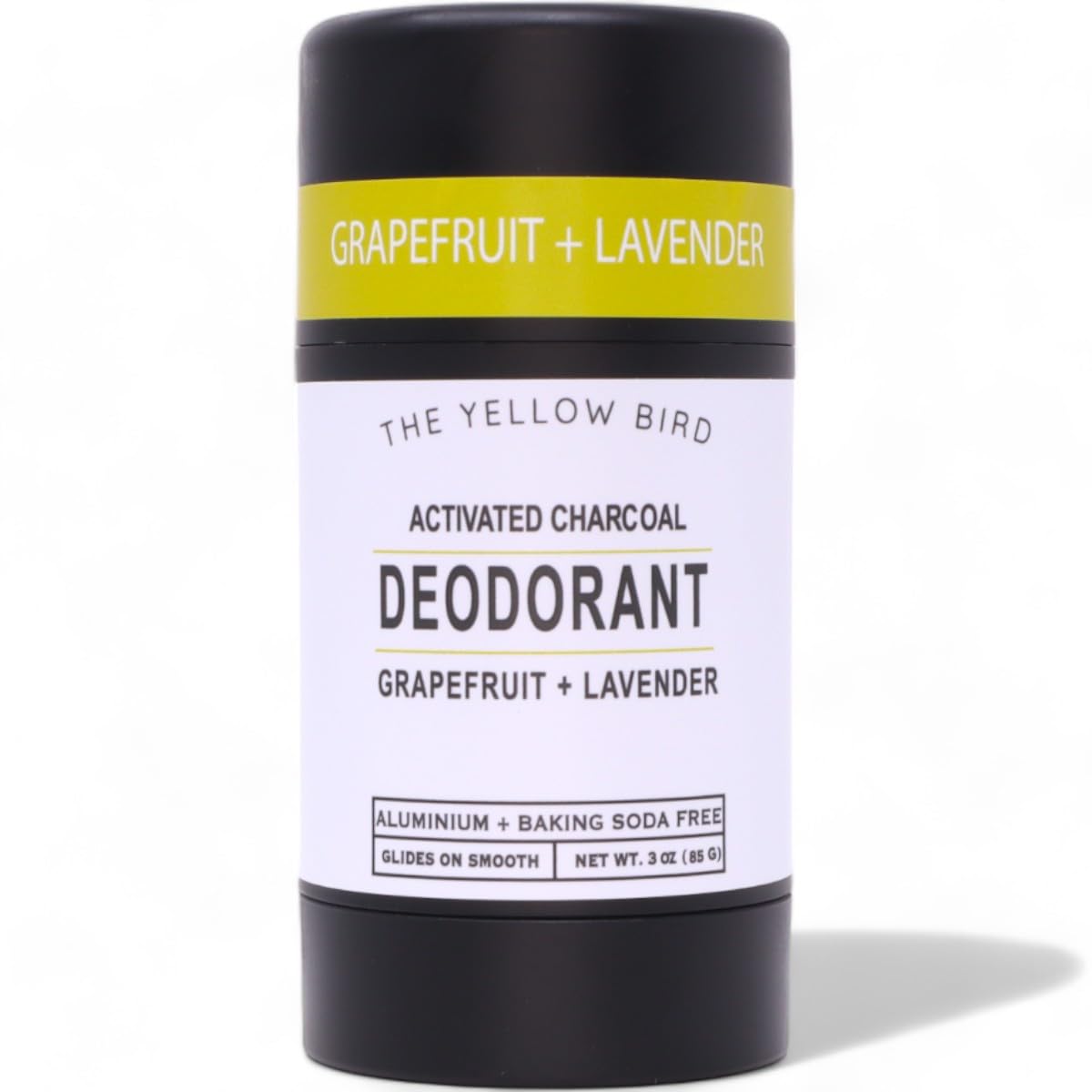 The Yellow Bird Natural Charcoal Deodorant – Aluminum & Baking Soda Free, Vegan, Made in USA
