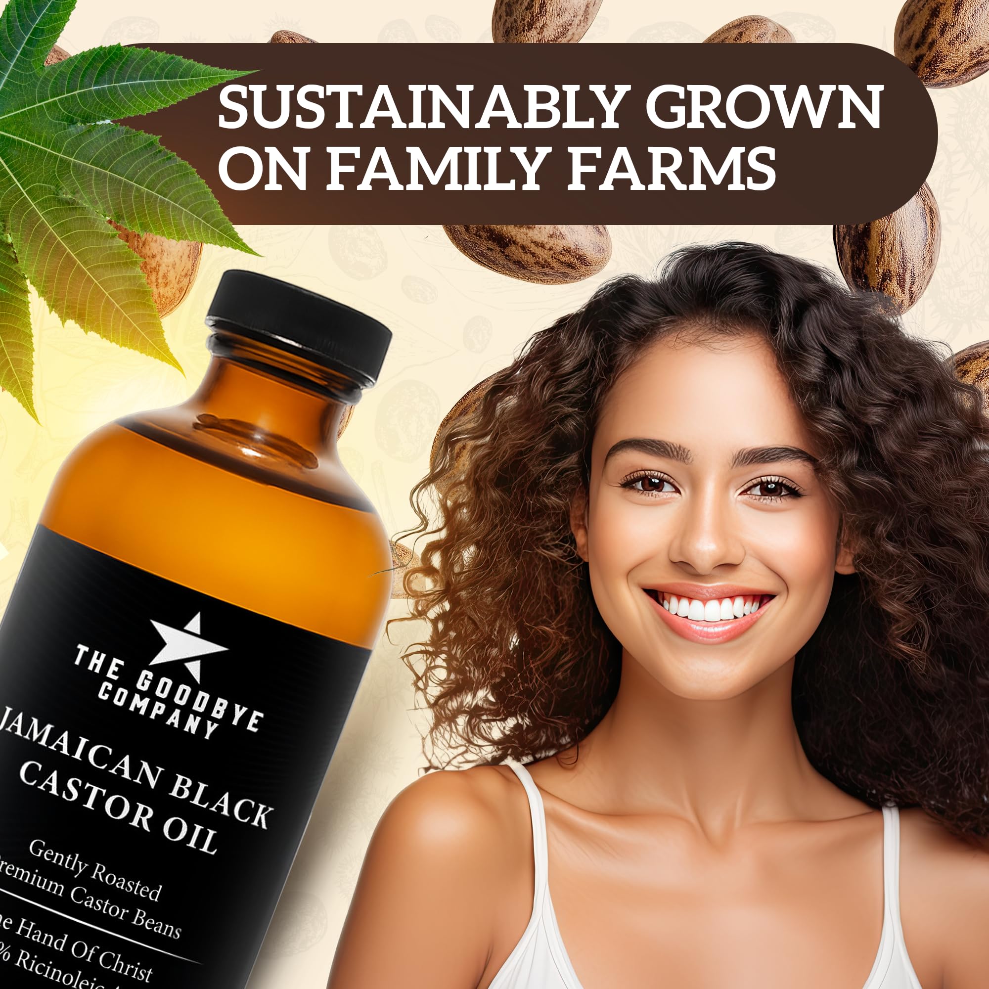 The Goodbye Company Black Castor Oil for Hair Growth – Organic, Cold-Pressed & Hexane-Free, 450mL Glass Bottle