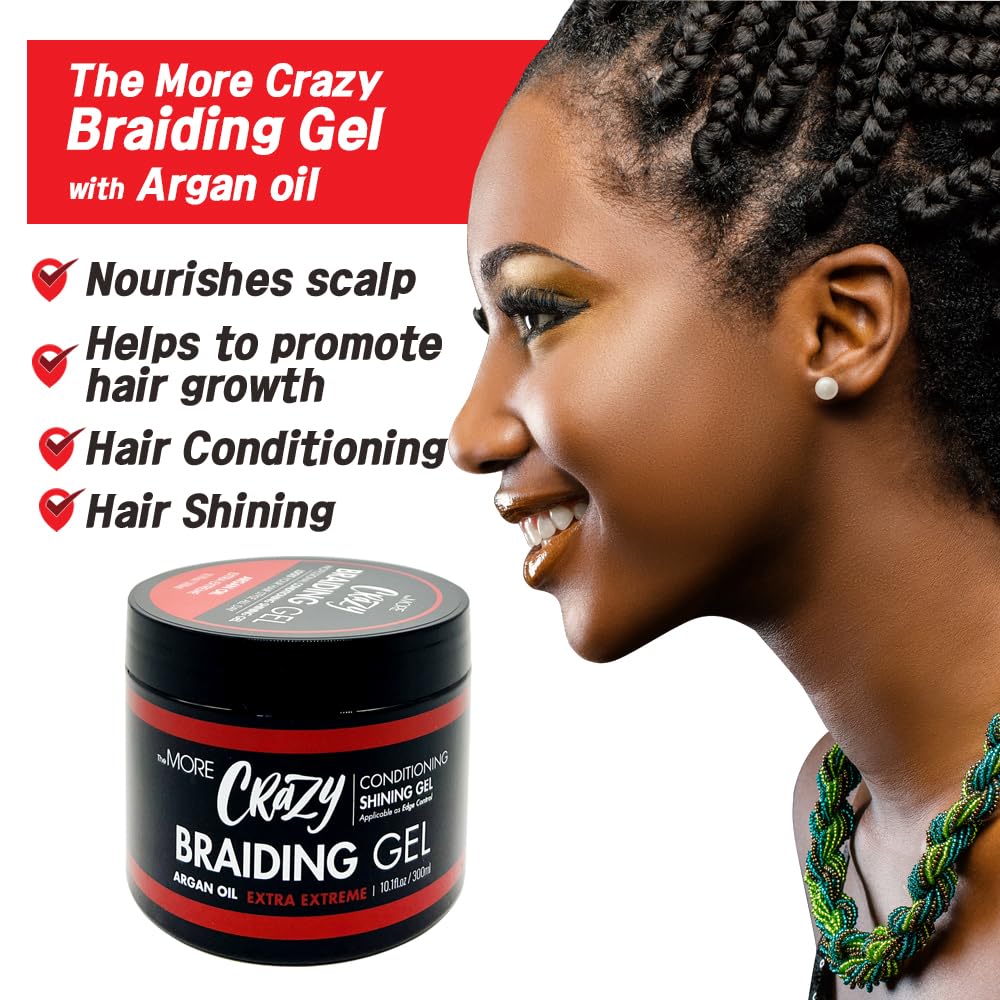 The MORE Crazy Conditioning Braiding Gel — Extreme Hold for All Hair Types | Argan Oil