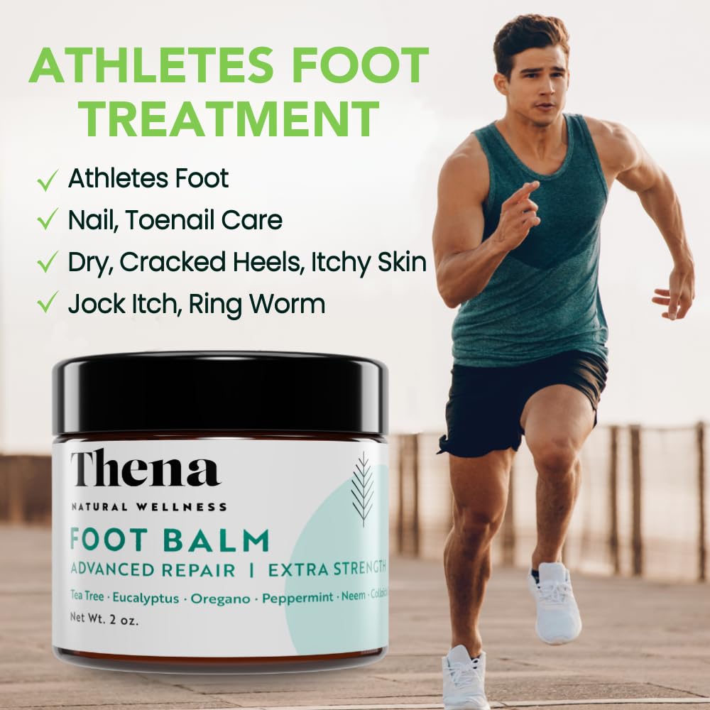 Thena Athletes Foot Cream Extra Strength Herbal Relief – Tea Tree, Neem & Menthol | THENA Natural Wellness