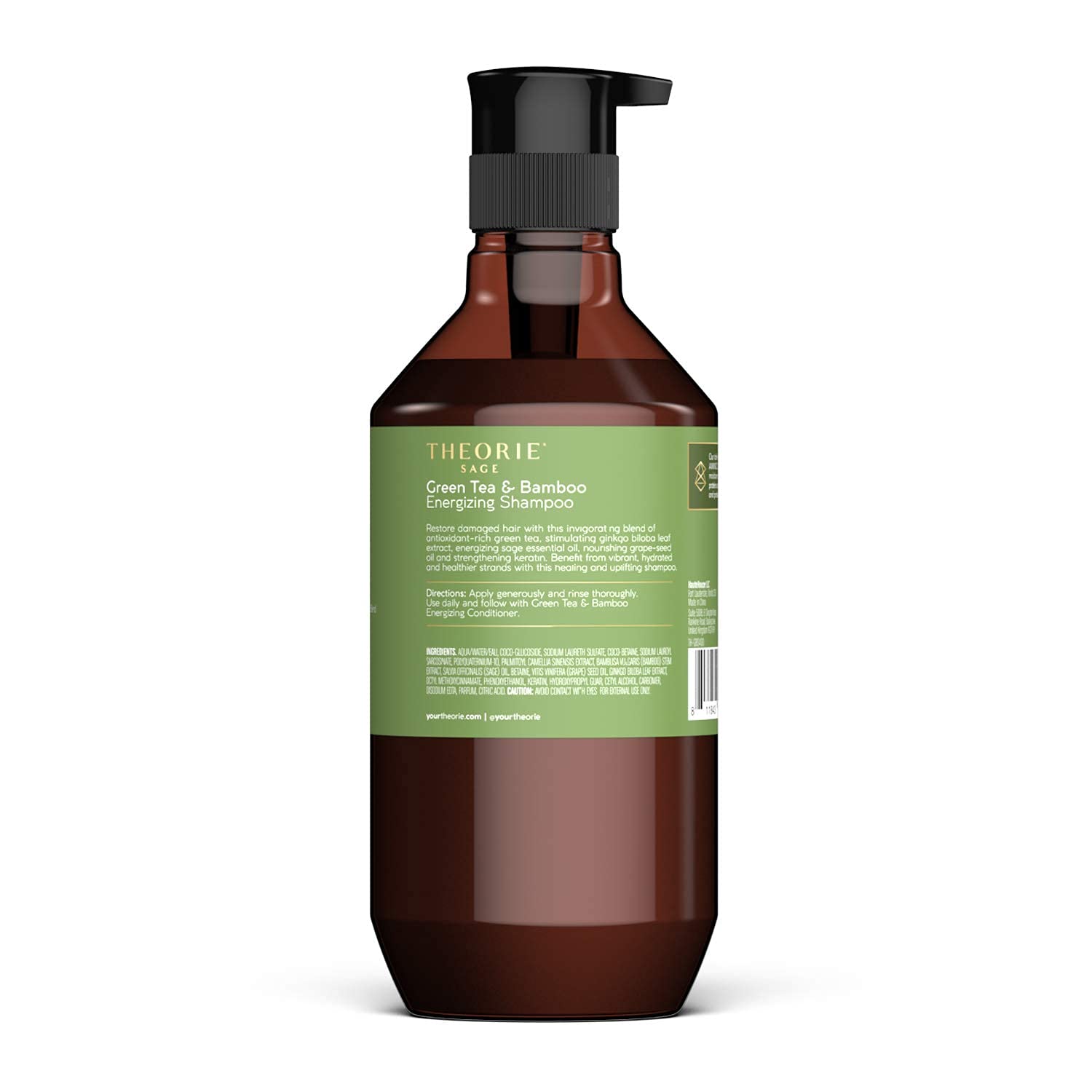 Theorie Green Tea & Bamboo Energizing Shampoo – Invigorate & Strengthen, Color & Keratin Safe, 800mL