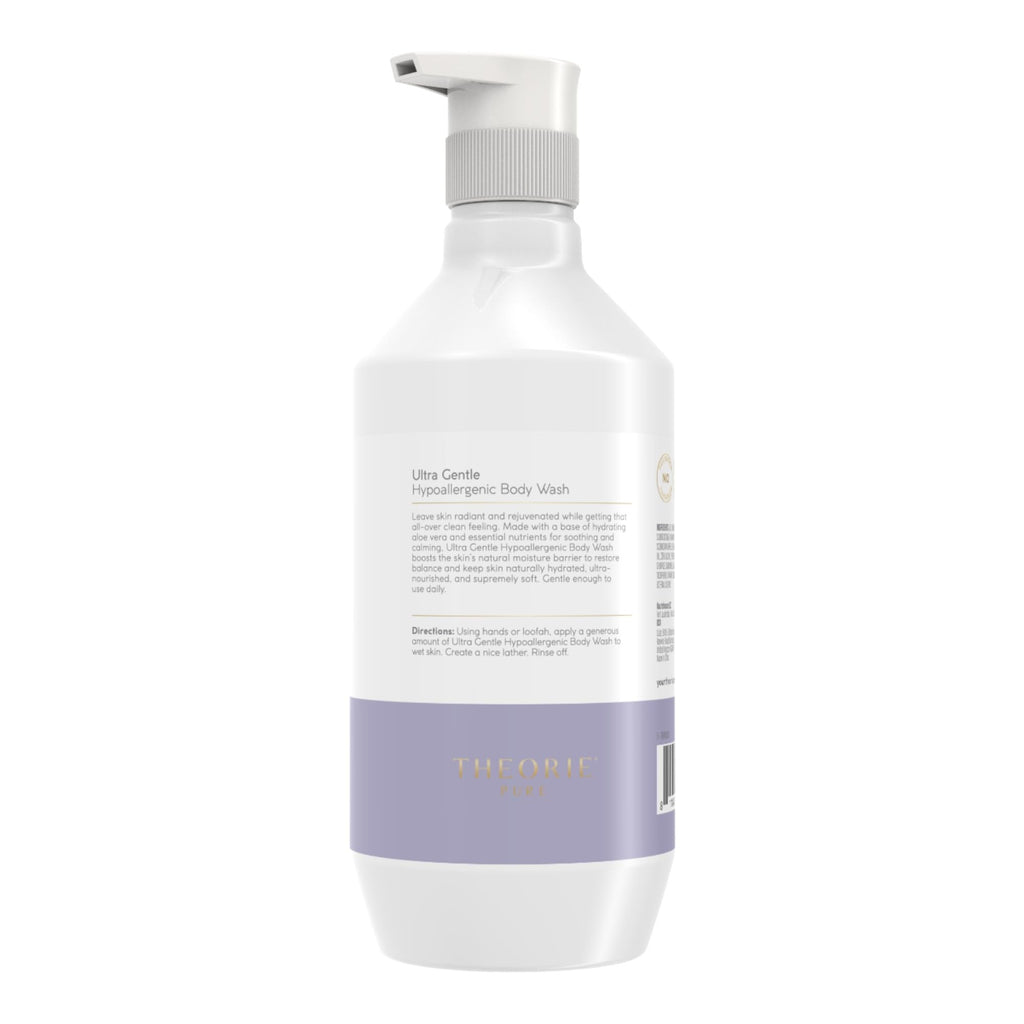 Theorie Hypoallergenic Body Wash – Fragrance-Free with Aloe Vera, Argan & Marula Oil (500mL Pump)