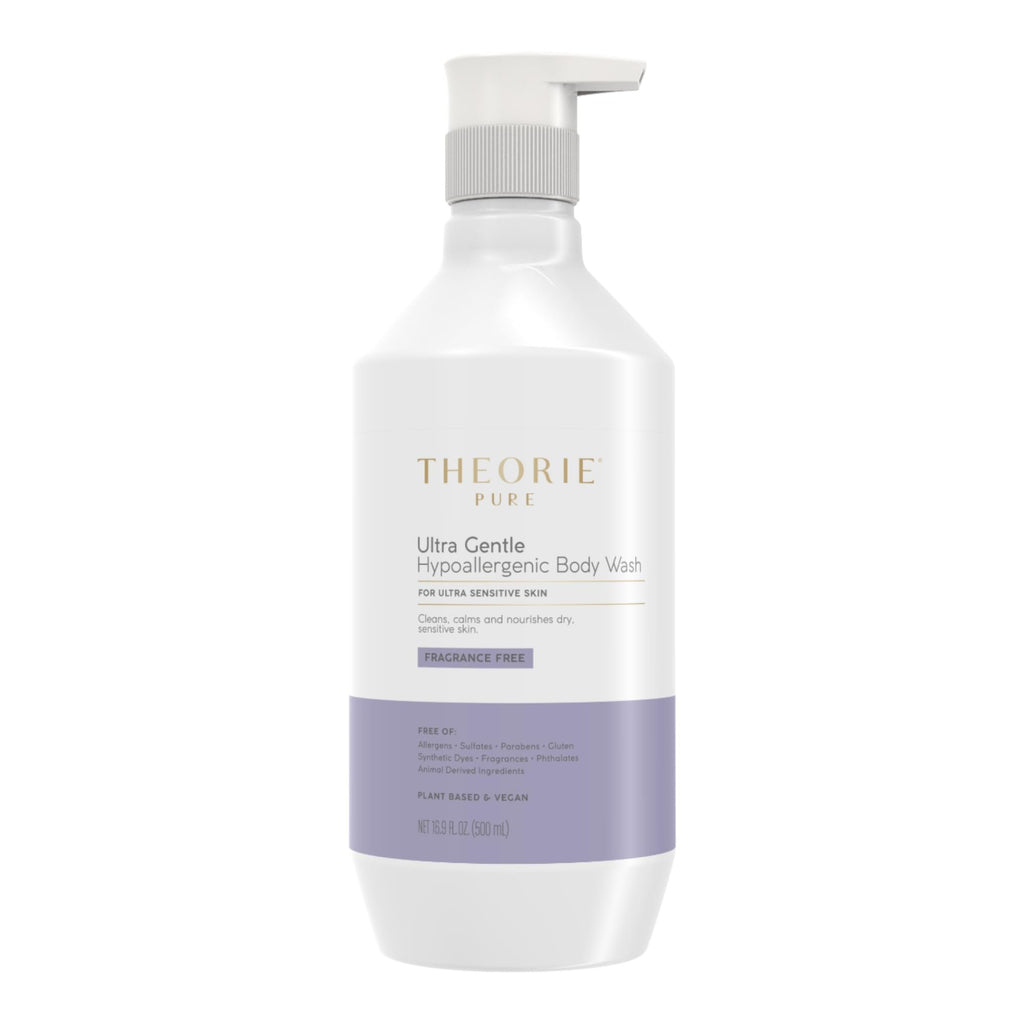 Theorie Hypoallergenic Body Wash – Fragrance-Free with Aloe Vera, Argan & Marula Oil (500mL Pump)