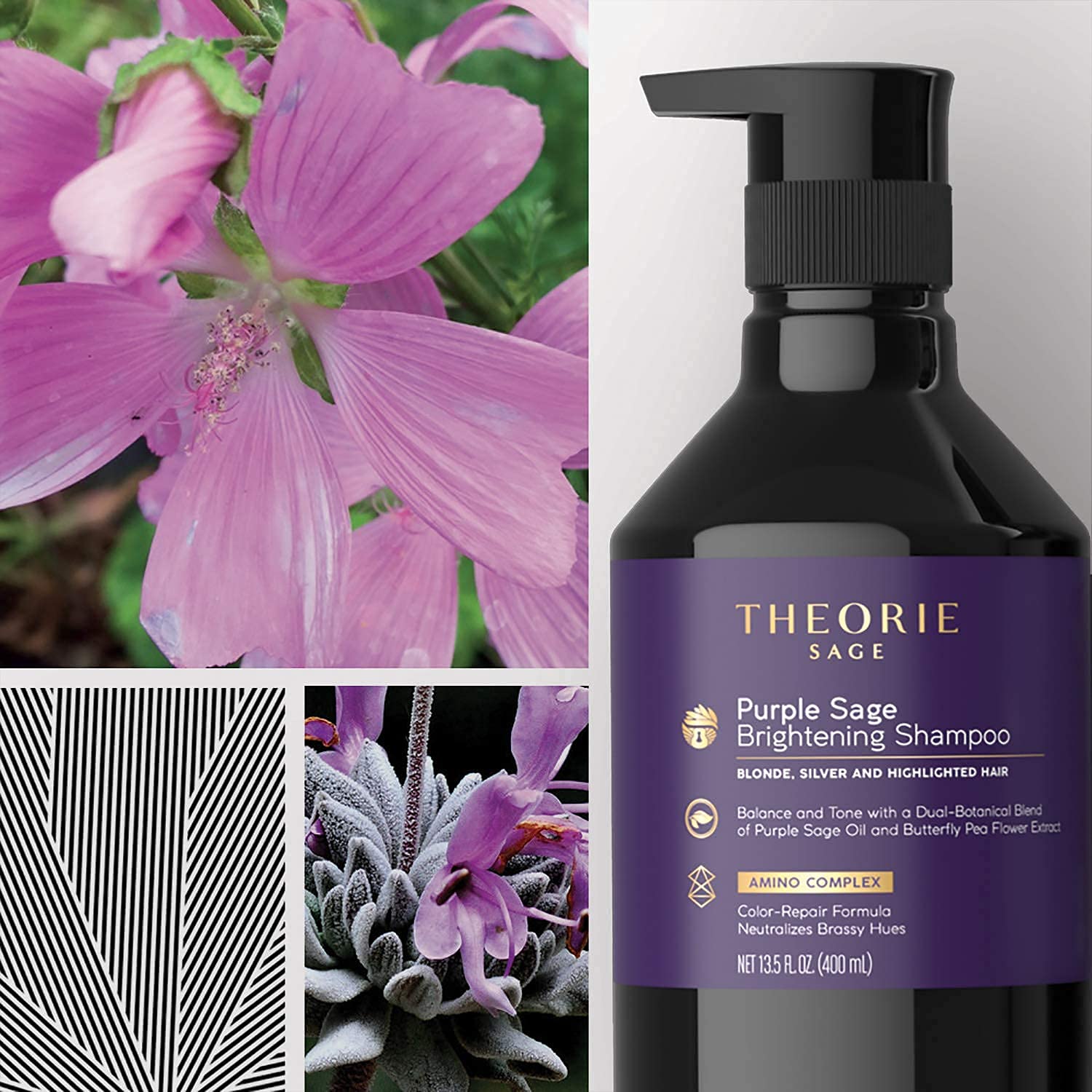Theorie Purple Sage Brightening Conditioner – Blonde & Silver Hair, Anti-Brass Formula (800mL)